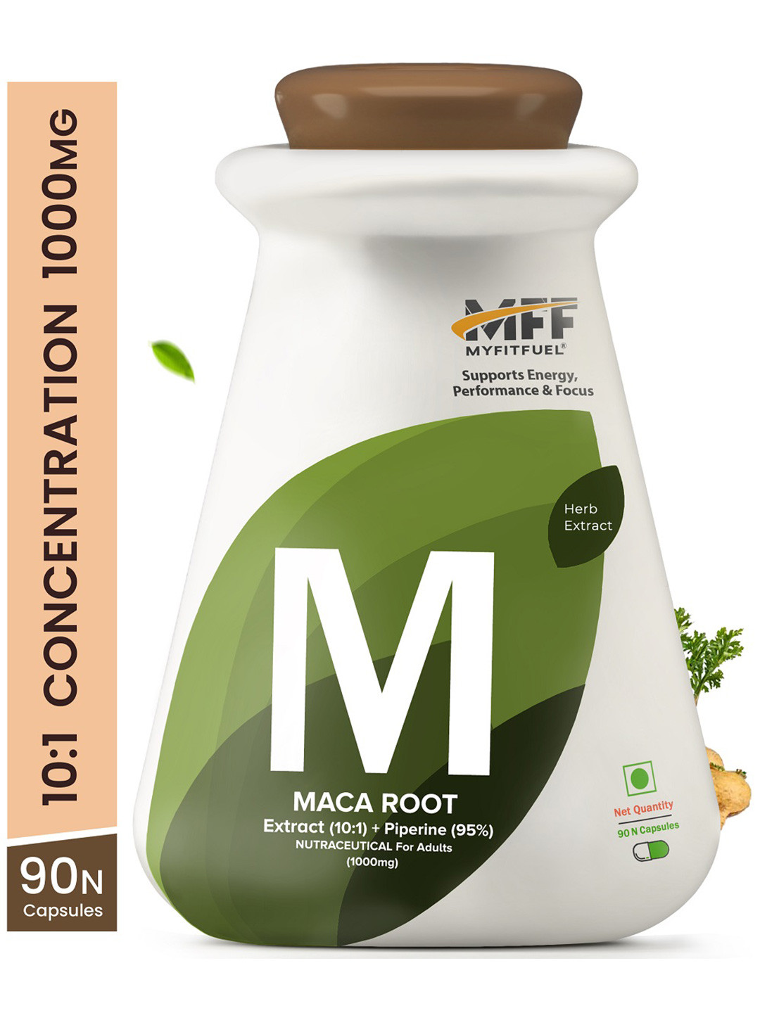 MyFitFuel Maca Root Extract (10:1)+ Piperine (95%) 1000mg-90 Capsules