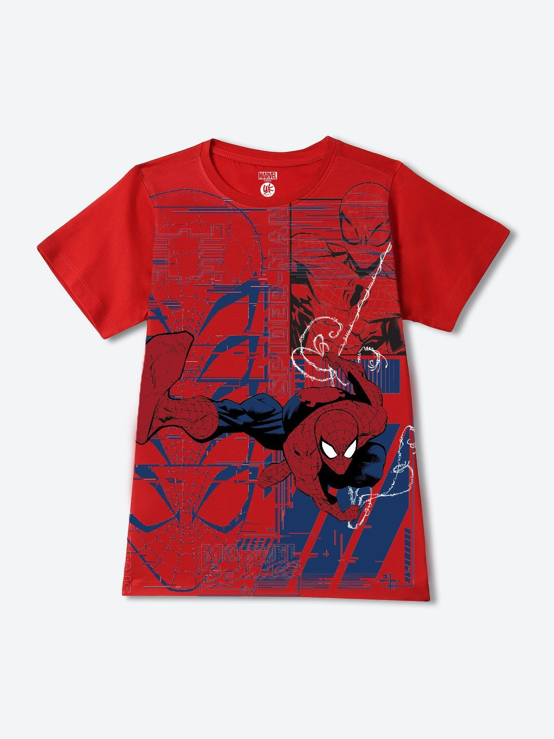 YK Marvel Boys Printed Cotton Round Neck Tshirts