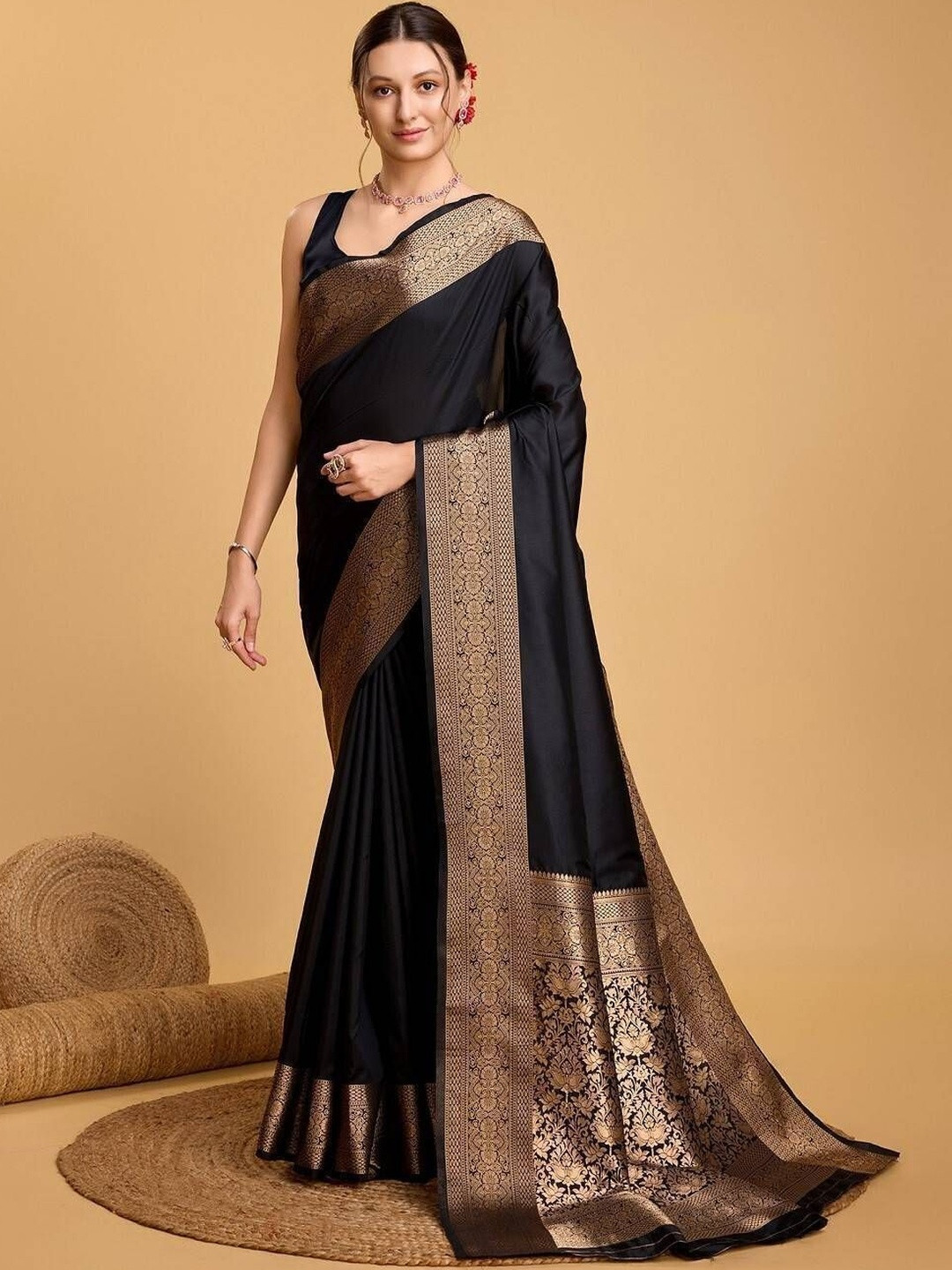 Melok Ethnic Motifs Zari Silk Blend Saree