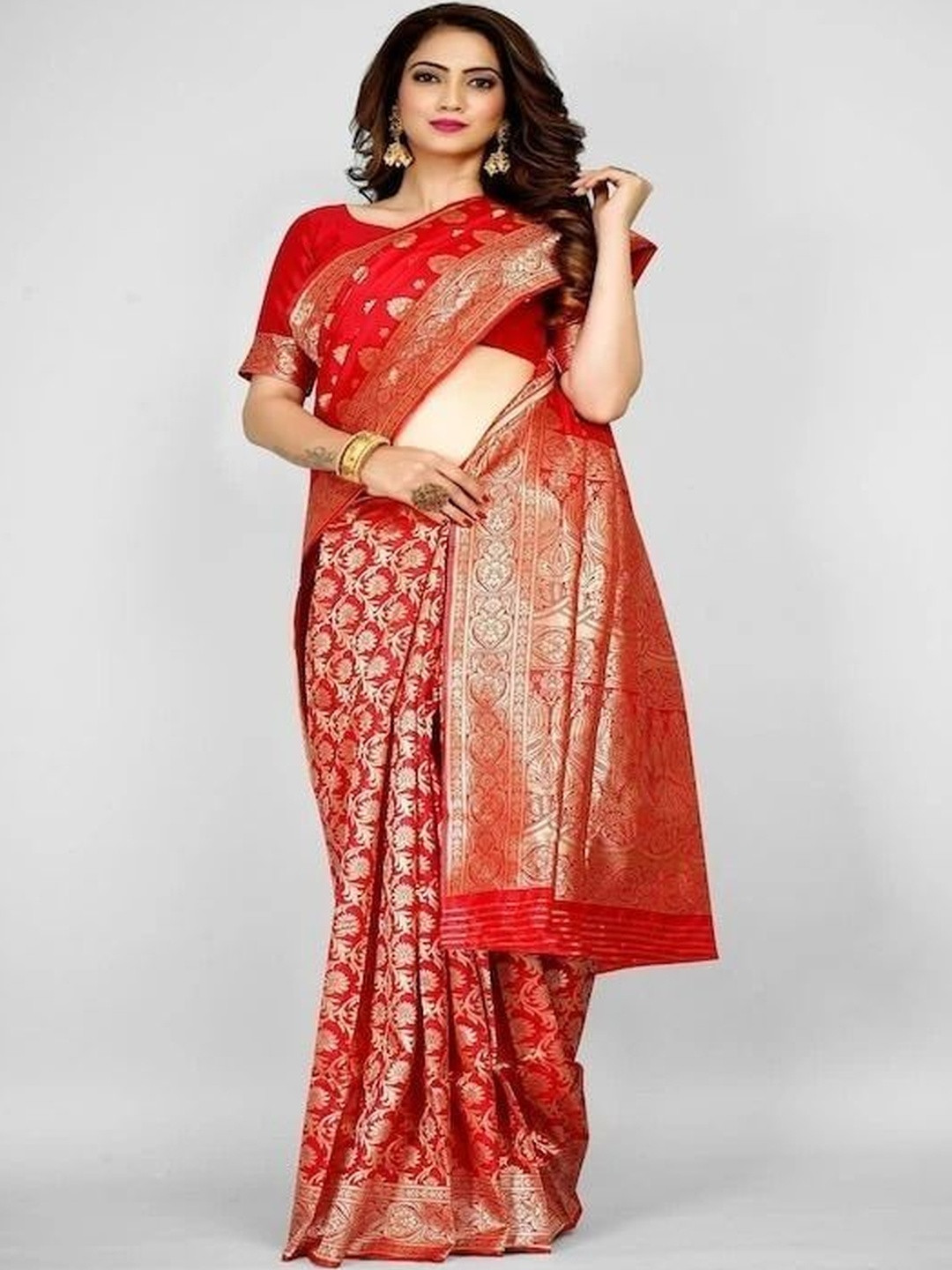 Melok Ethnic Motifs Zari Art Silk Saree