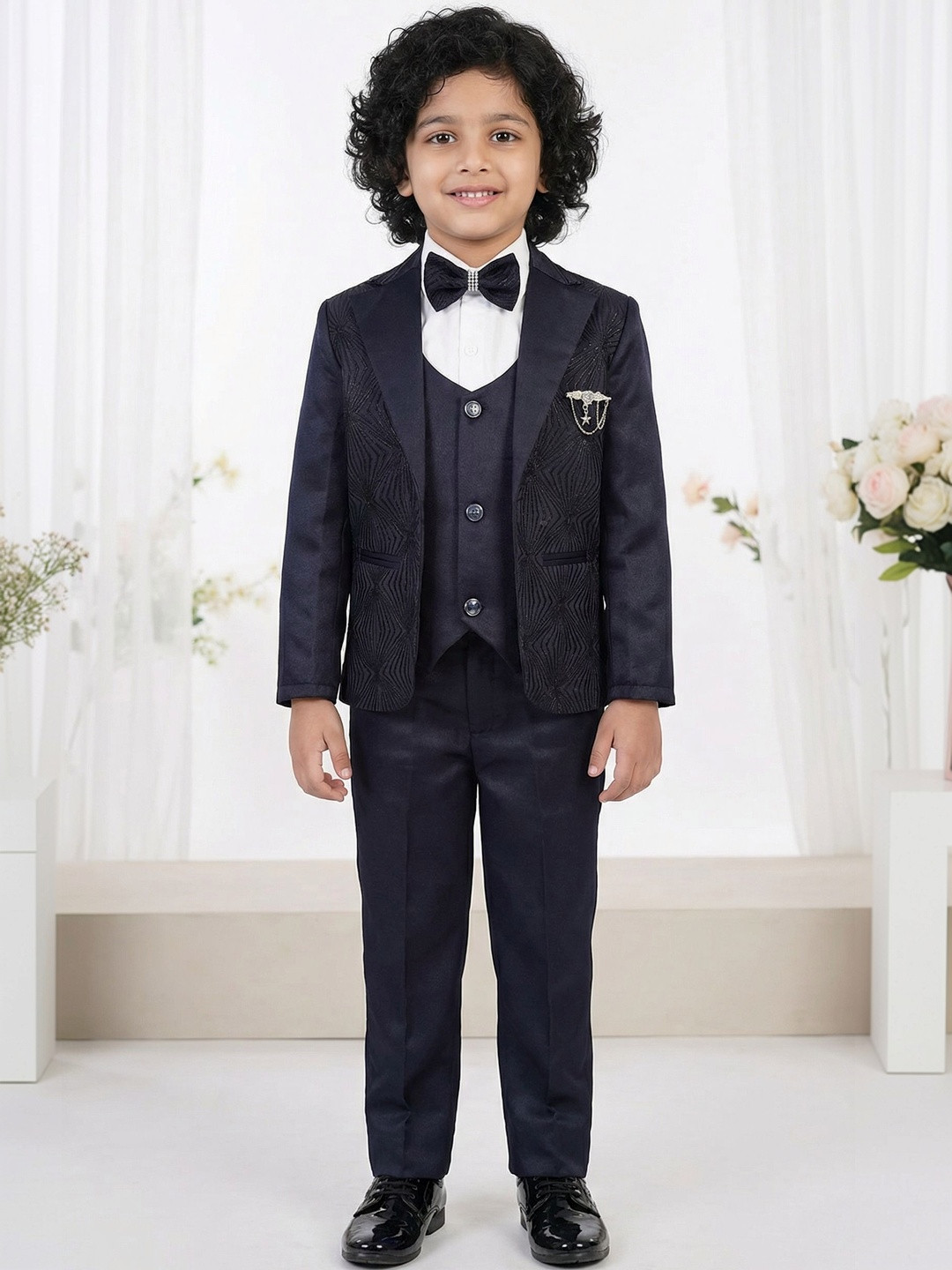 ahhaaaa Boys 4 Piece Single-Breasted Suits