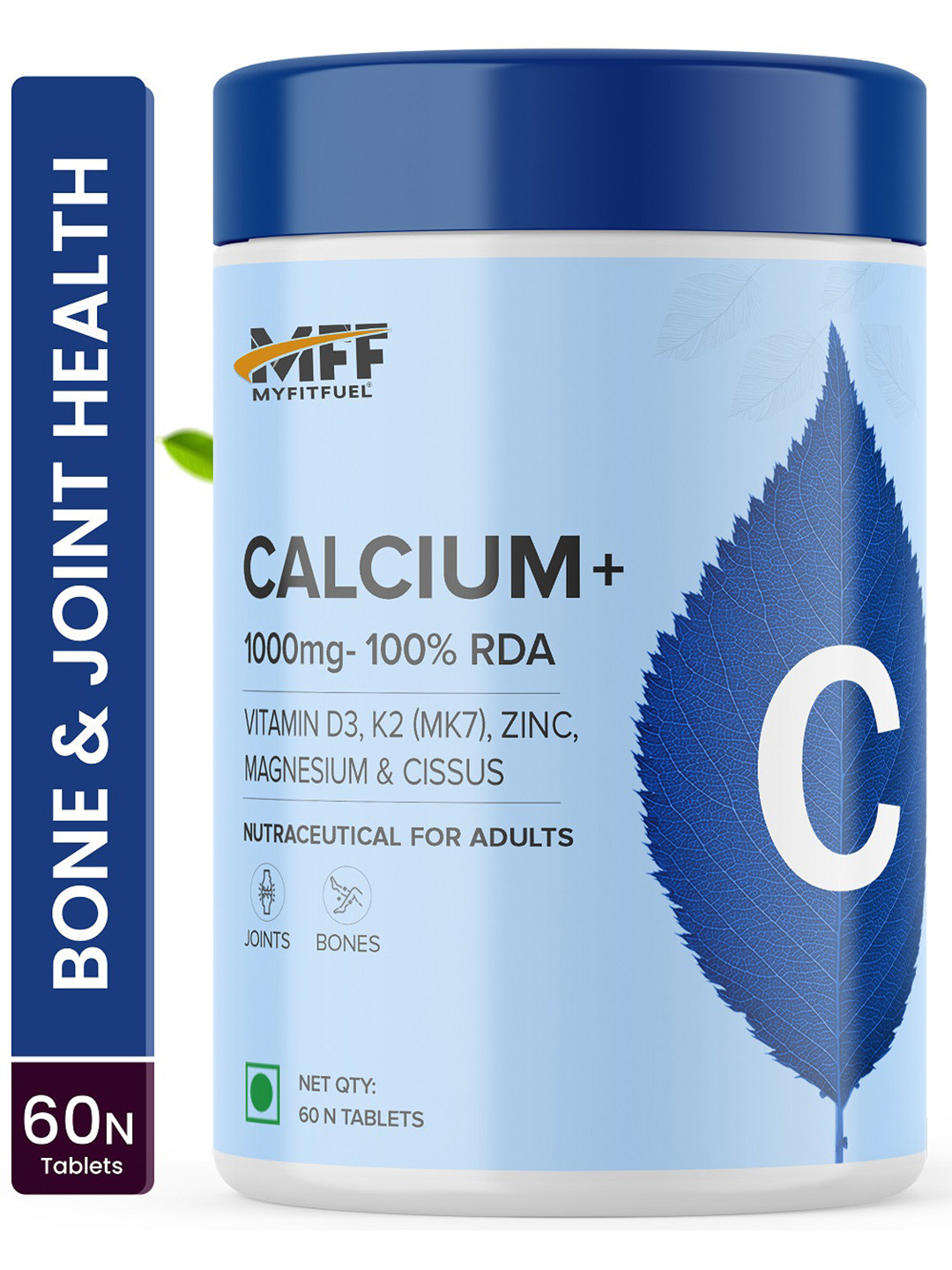 MyFitFuel Calcium 1000mg With Vitamin D3 & K2 - 60 Tablets
