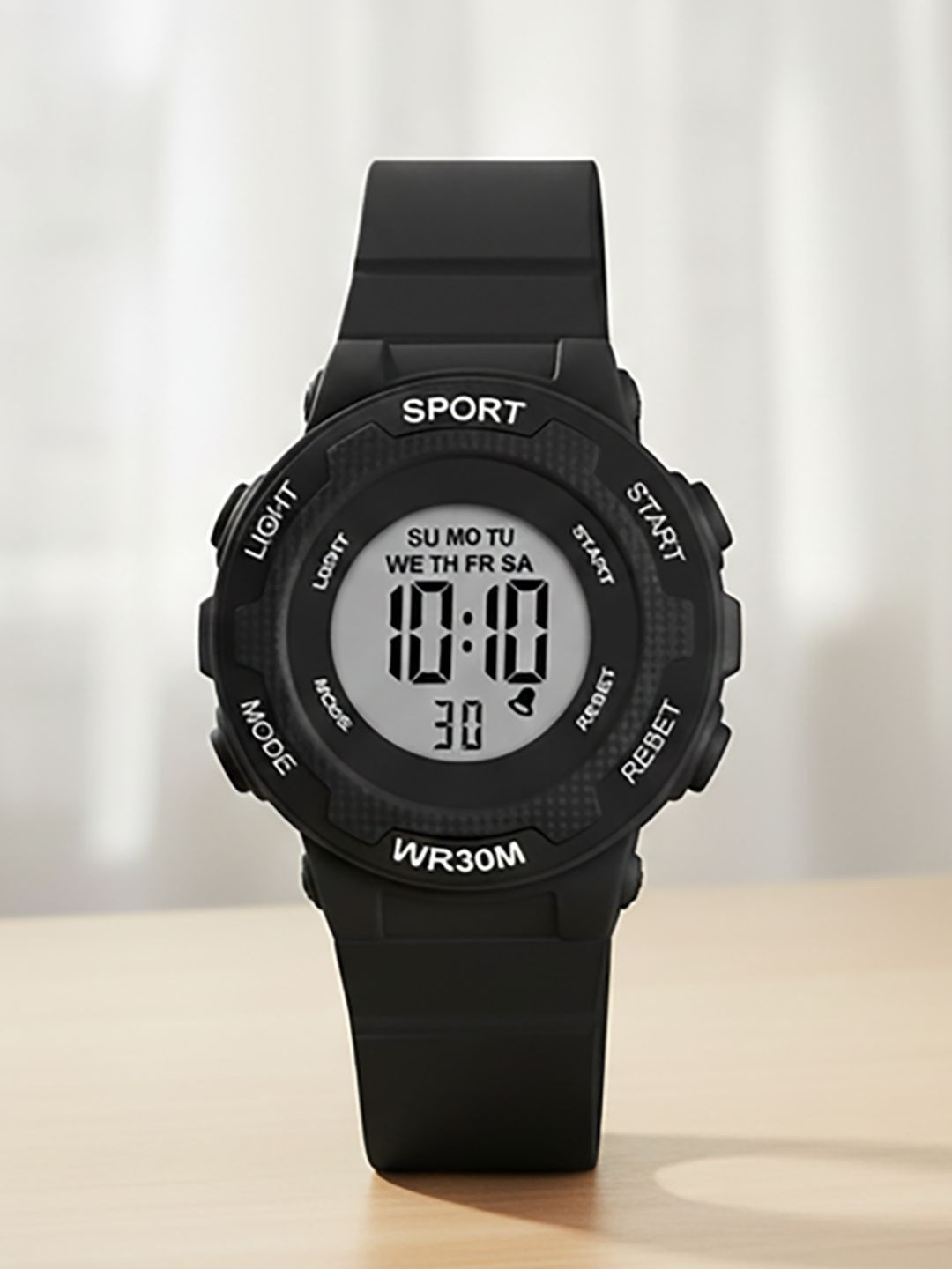 PAPIO Unisex Kids Dial & Straps Digital Stopwatch Watch KD-215 BLACK