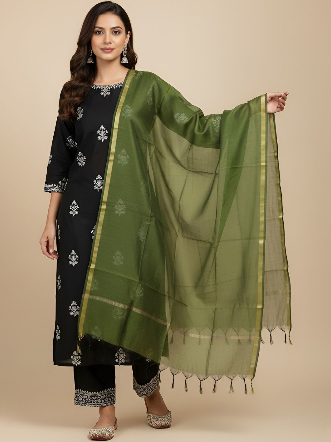 MUFFLY Cotton Machine Weave Dupatta
