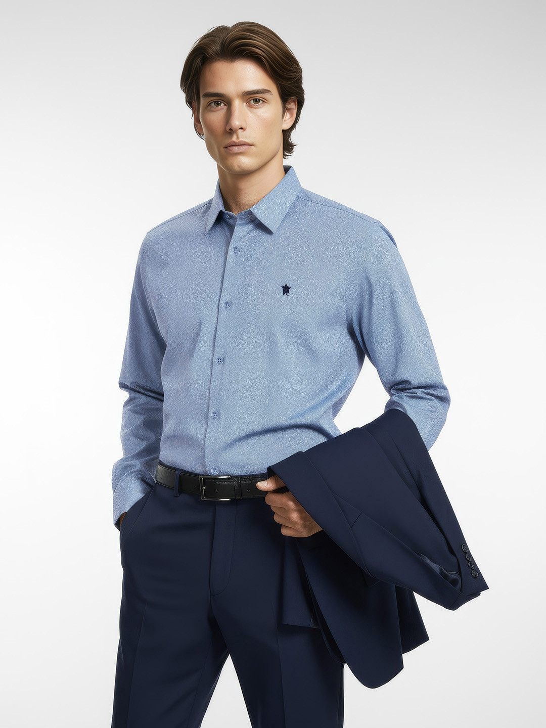 French Connection Pure Cotton Geometric Printed Slim Fit Formal Shirt