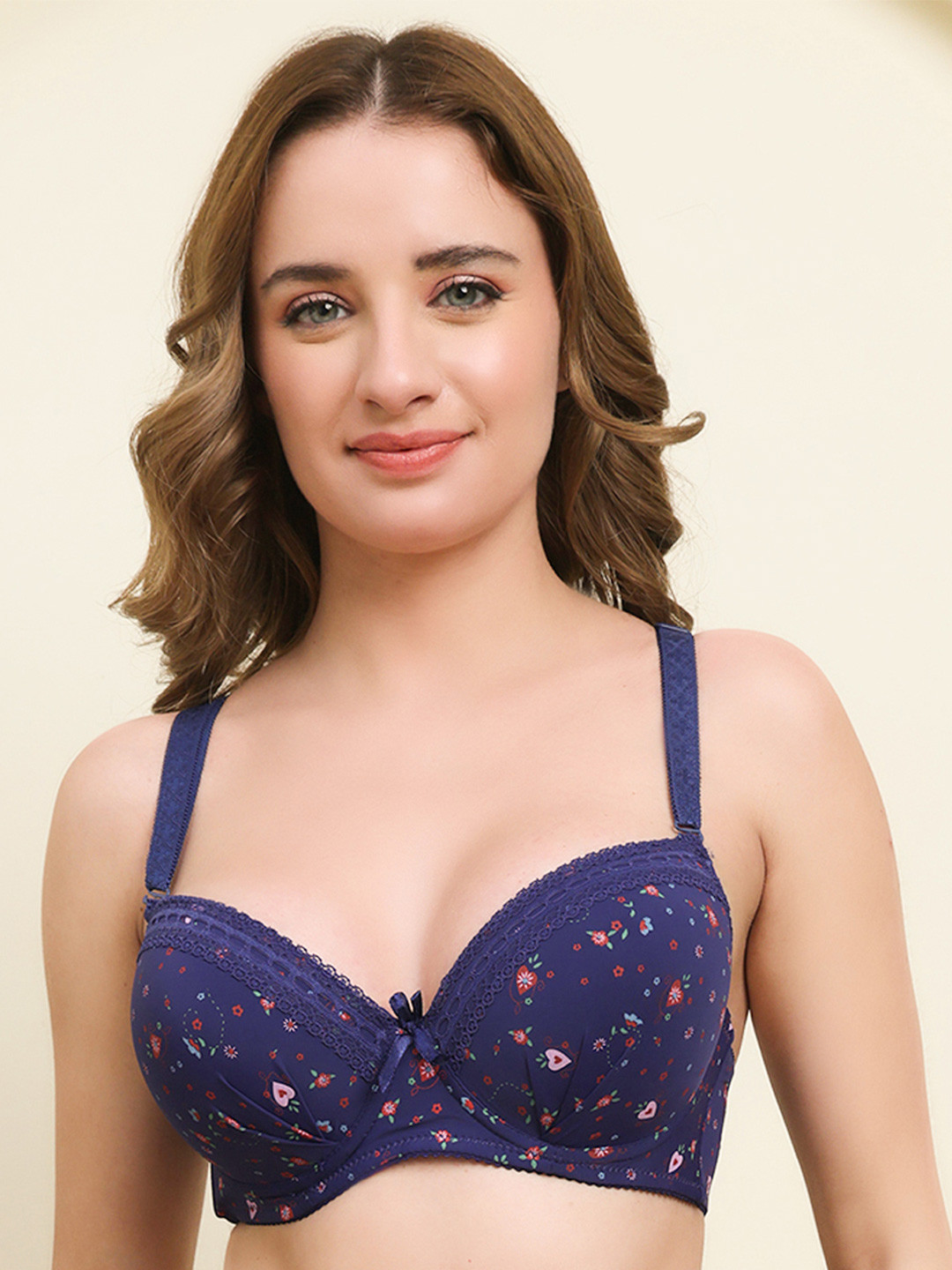 PrettyCat Floral Bra Medium Coverage Underwired Lightly Padded