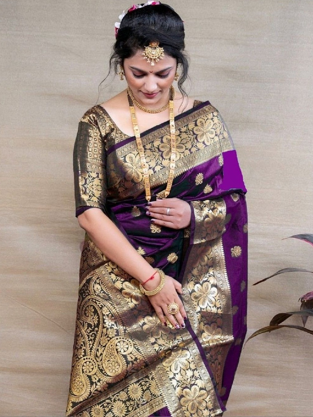 The Bebo Ethnic Motifs Zari Art Silk Heavy Work Saree