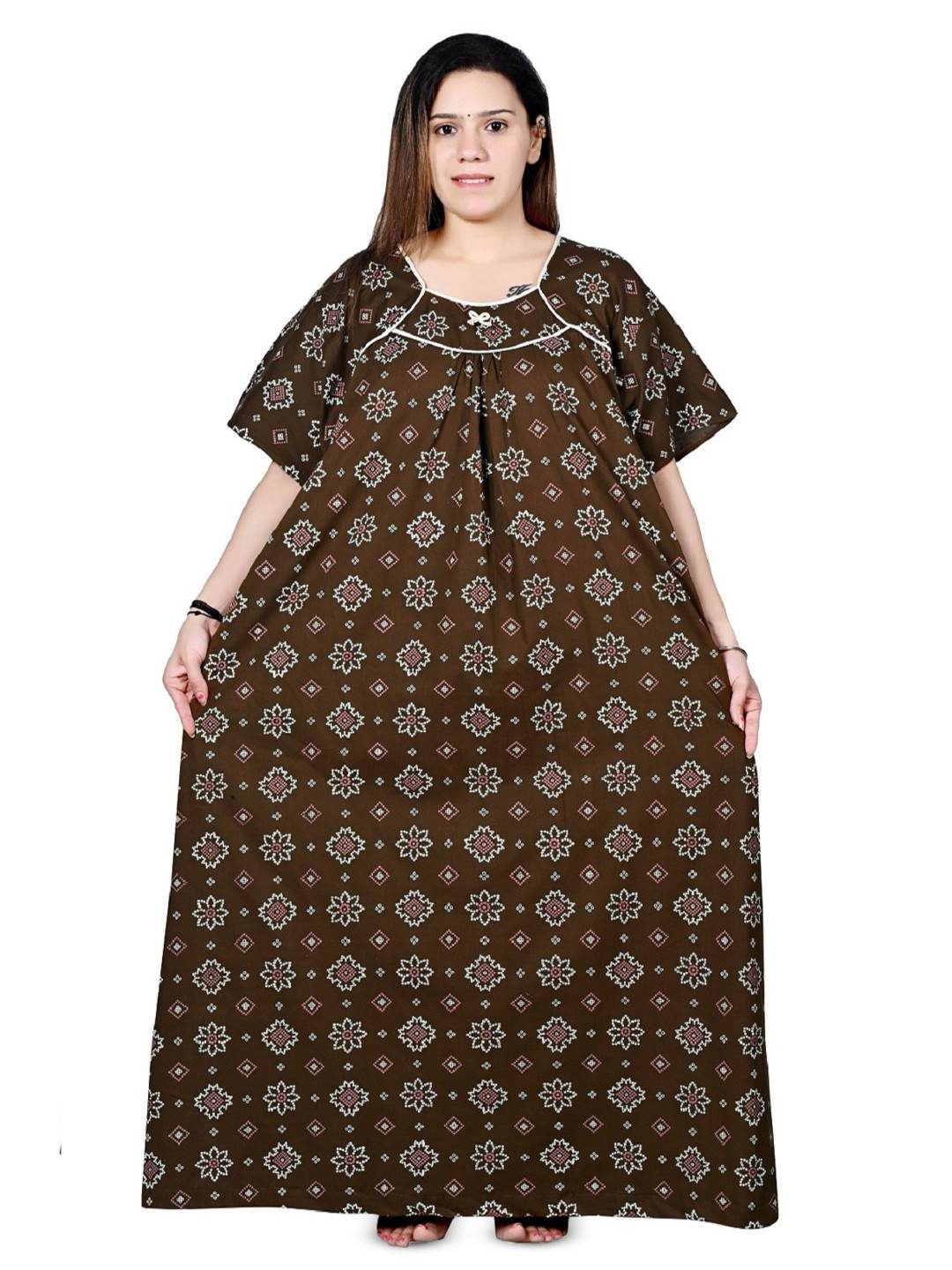 Bindass Female Collection Printed Maxi Nightdress