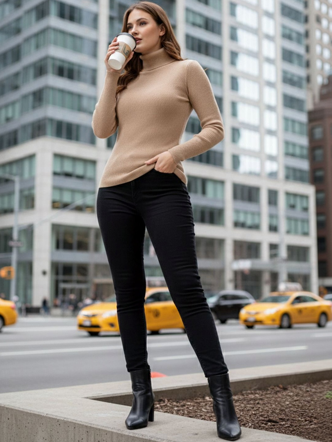 LASOON Women Ribbed Woollen Pullover