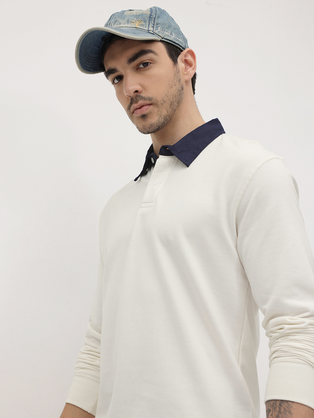 The Roadster Life Co. Shirt Collar Terry Relaxed Fit Sweatshirt