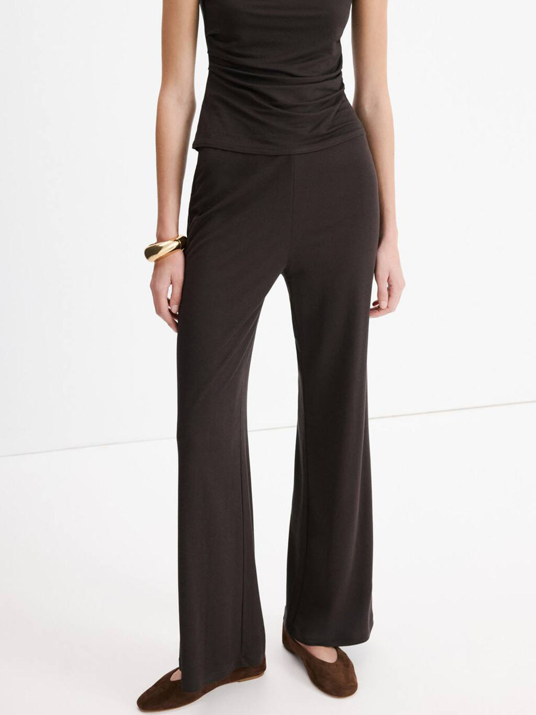 MANGO Women Mid-Rise Relaxed Fit Trousers