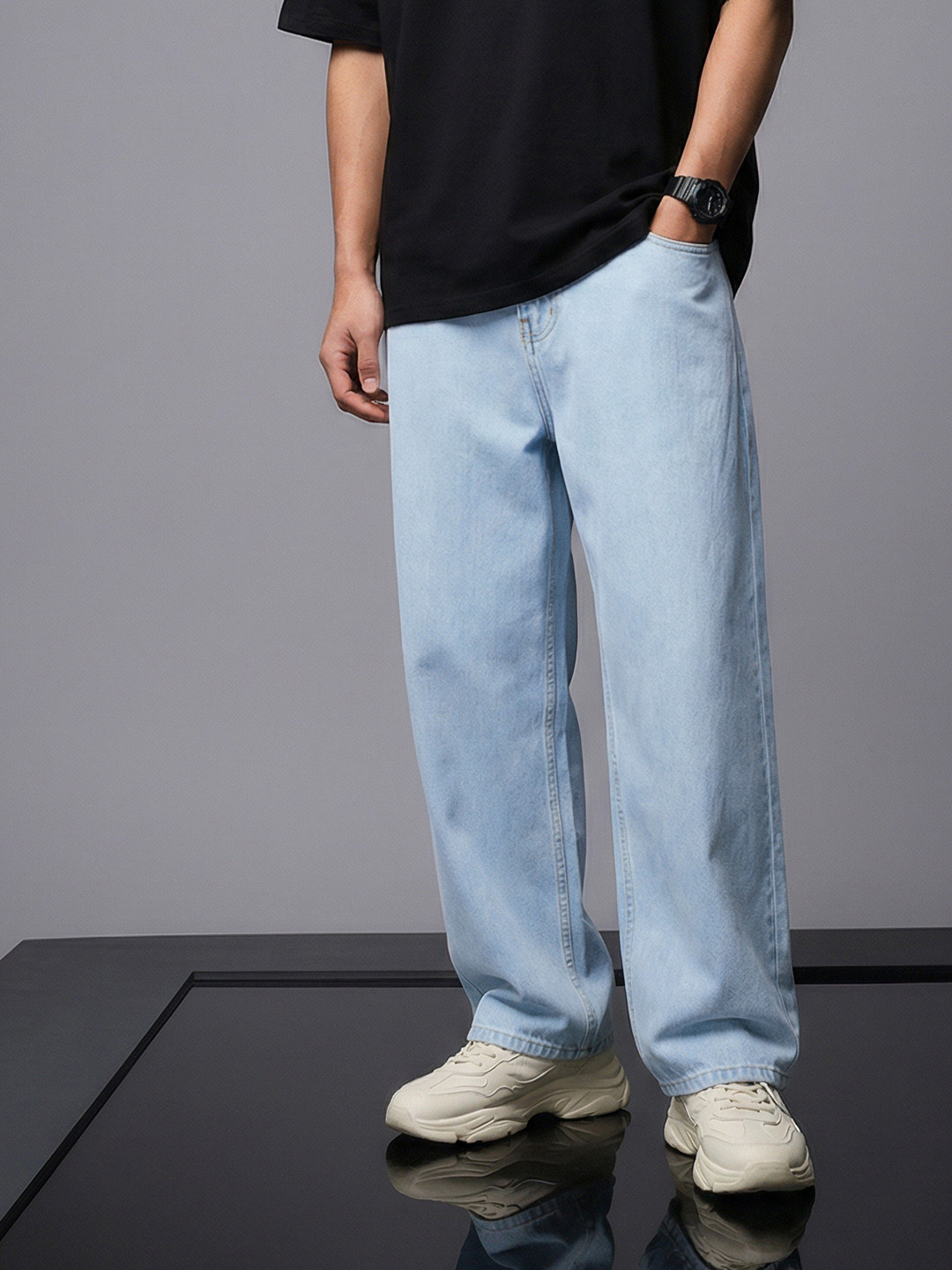 SOKO STREET Men Relaxed Tapered Fit Mid-Rise Jeans