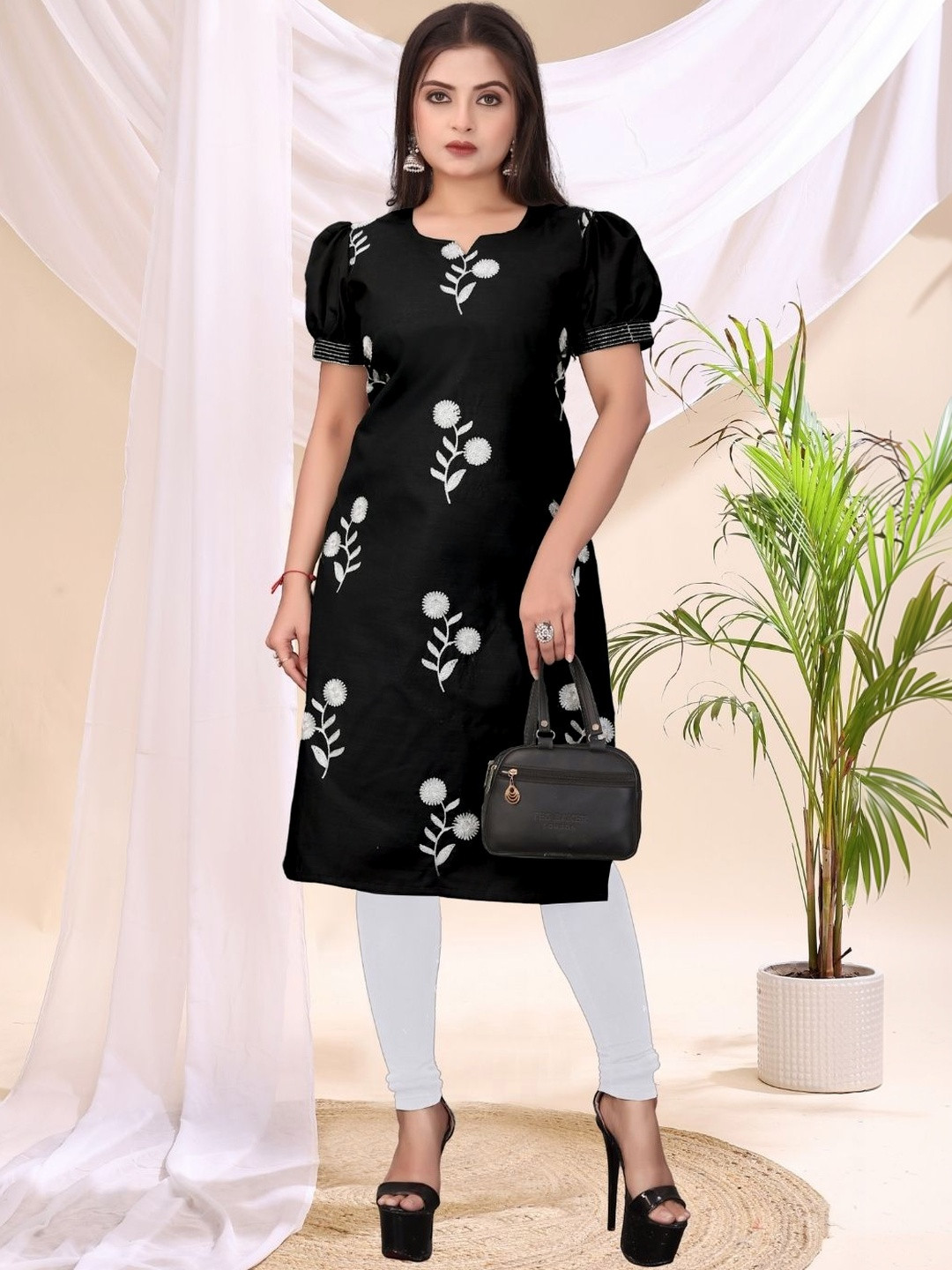 DHANSHREE TEX Botanical Printed Pure Cotton Kurti