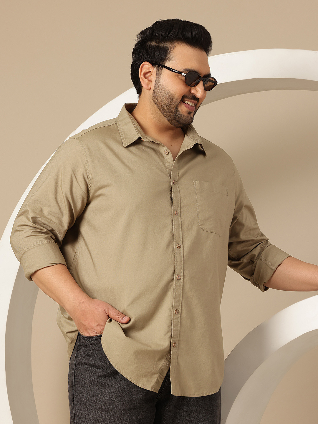 Sztori Plus Size Pure Cotton Casual Shirt