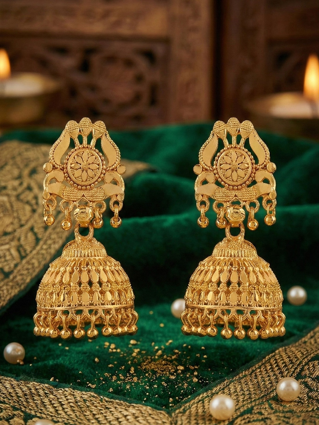 Mekkna Floral Jhumkas Earrings