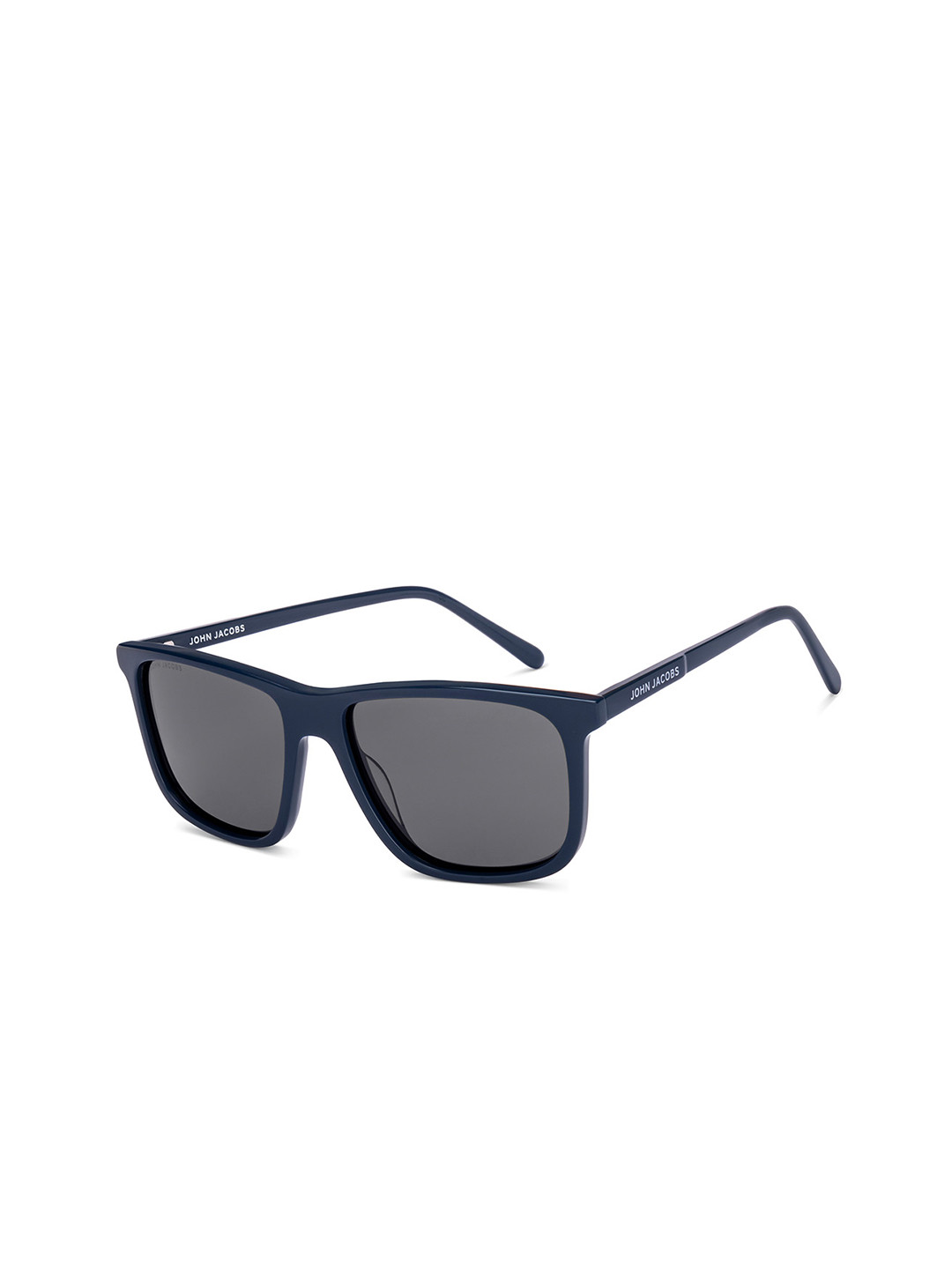 John Jacobs Unisex Rectangle Sunglasses with Polarised and UV Protected Lens 220527-Black