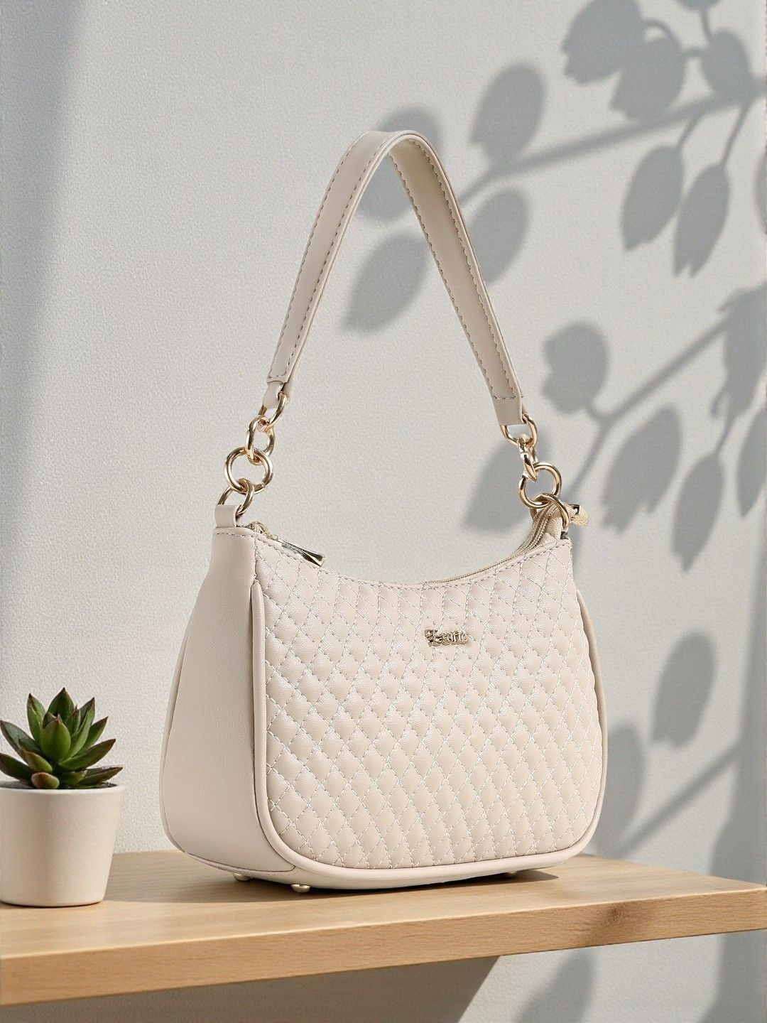 Exotic Half Moon Handheld Bag with Quilted