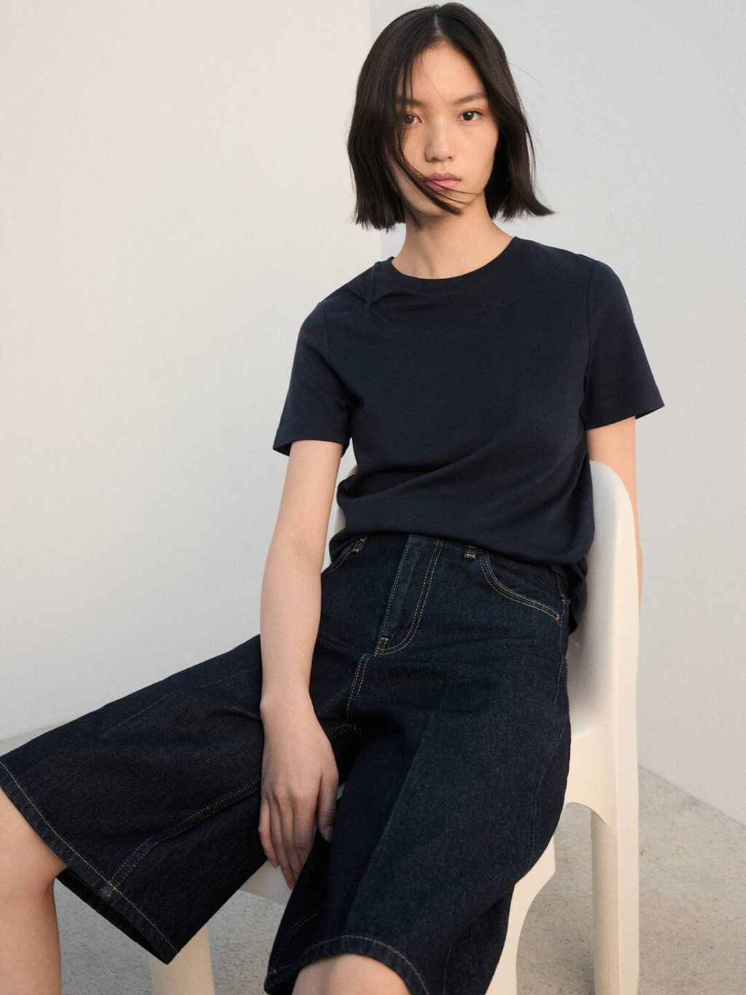 MANGO Women Twisted Pure Cotton T-shirt