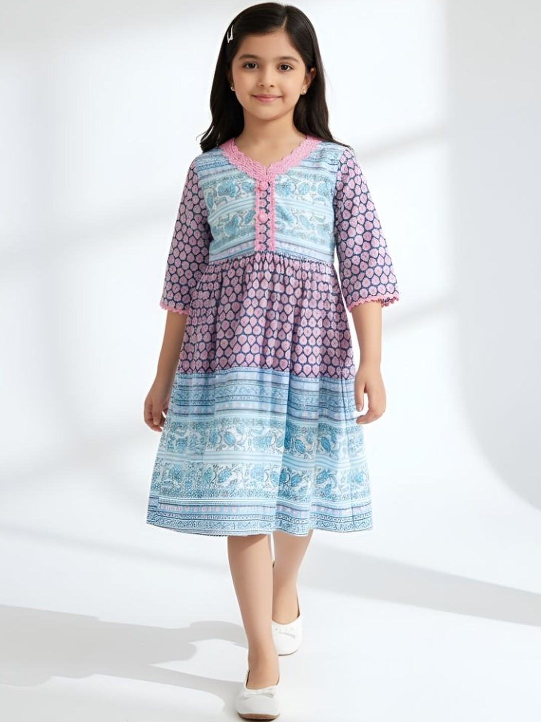 Bella Moda Print A-Line Dress