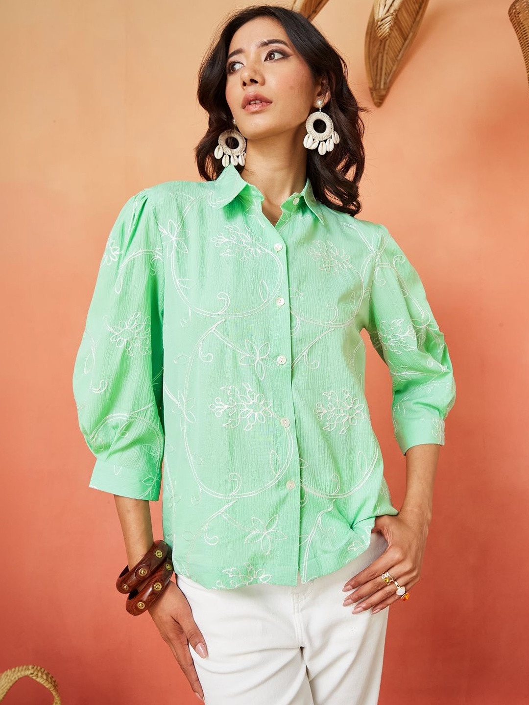 Sangria FUZN Women Standard Floral Casual Shirt