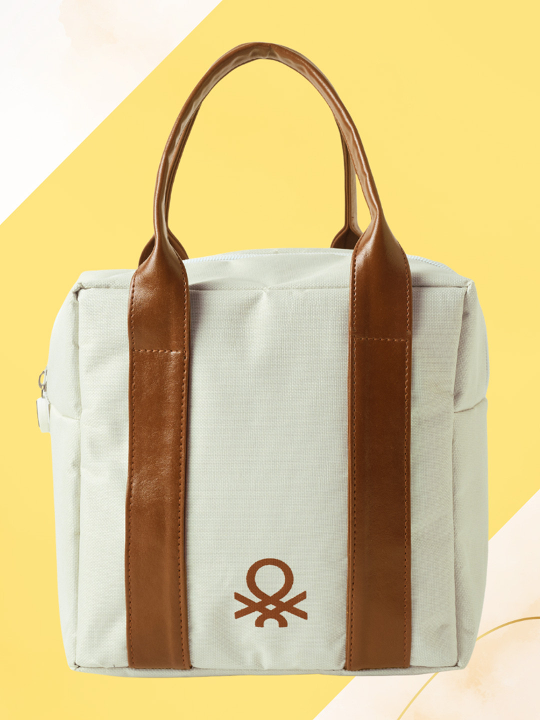 United Colors of Benetton Brown & White Lunch Bags