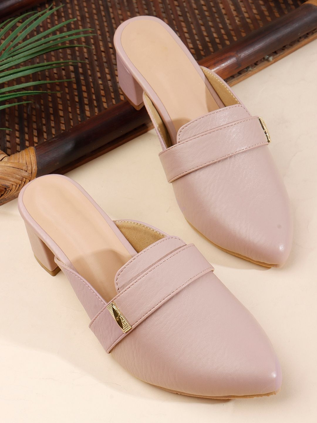 TRIKSY Work Block Mules with Buckles