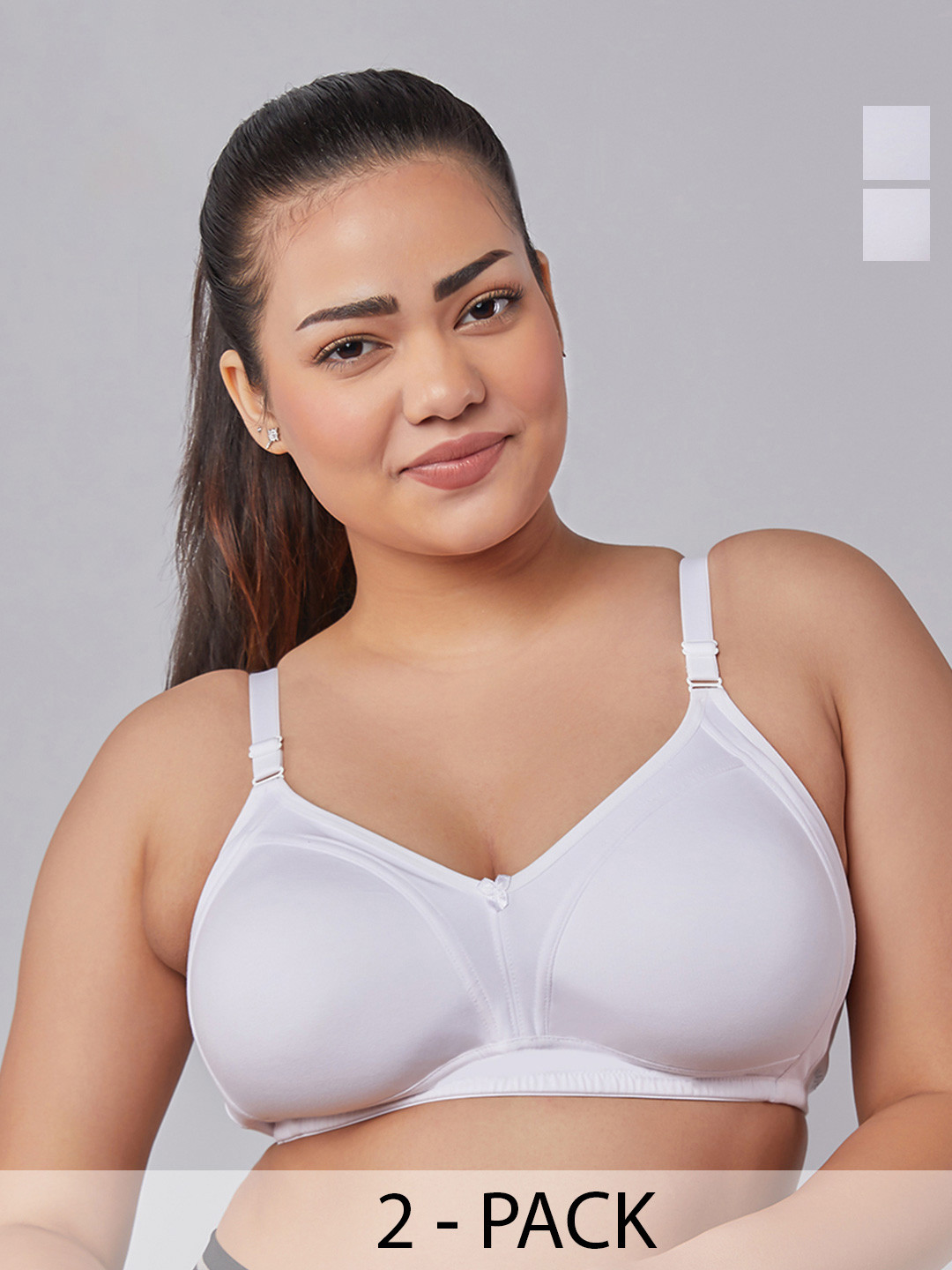 MAASHIE Pack of 2 Full Coverage Padded Bra WH-WH