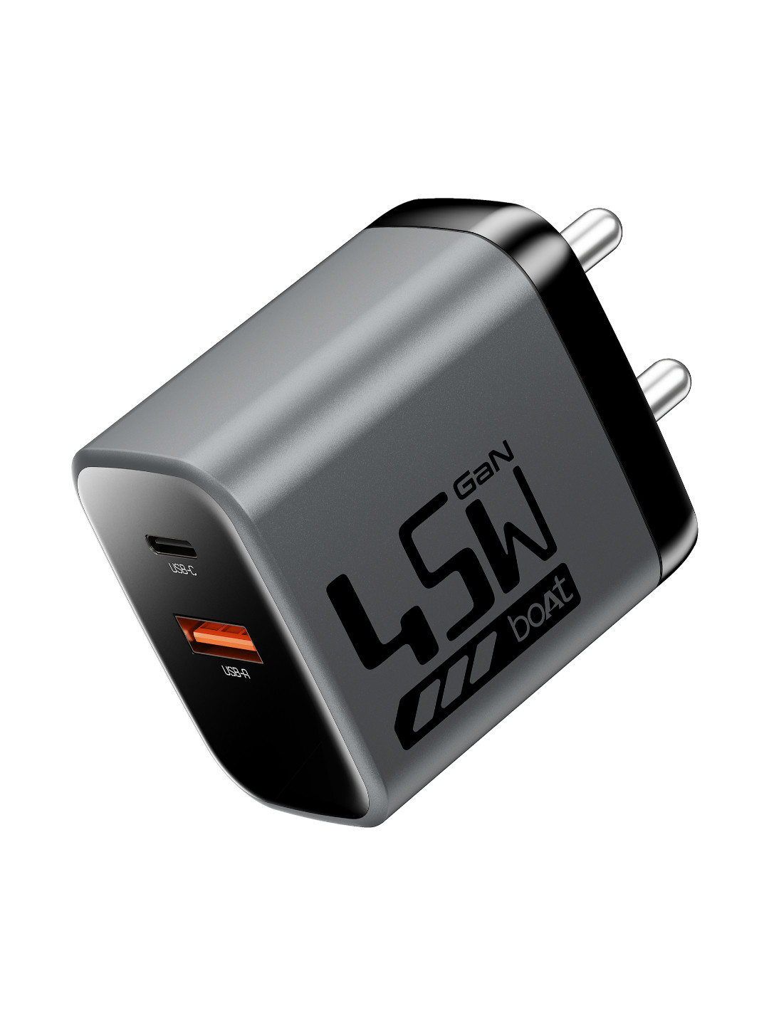 boAt 45W GaN Smartphone Charger with 2 Output Ports PD PPS & QC 3.0 GaN Chip Tech Auto-Detect