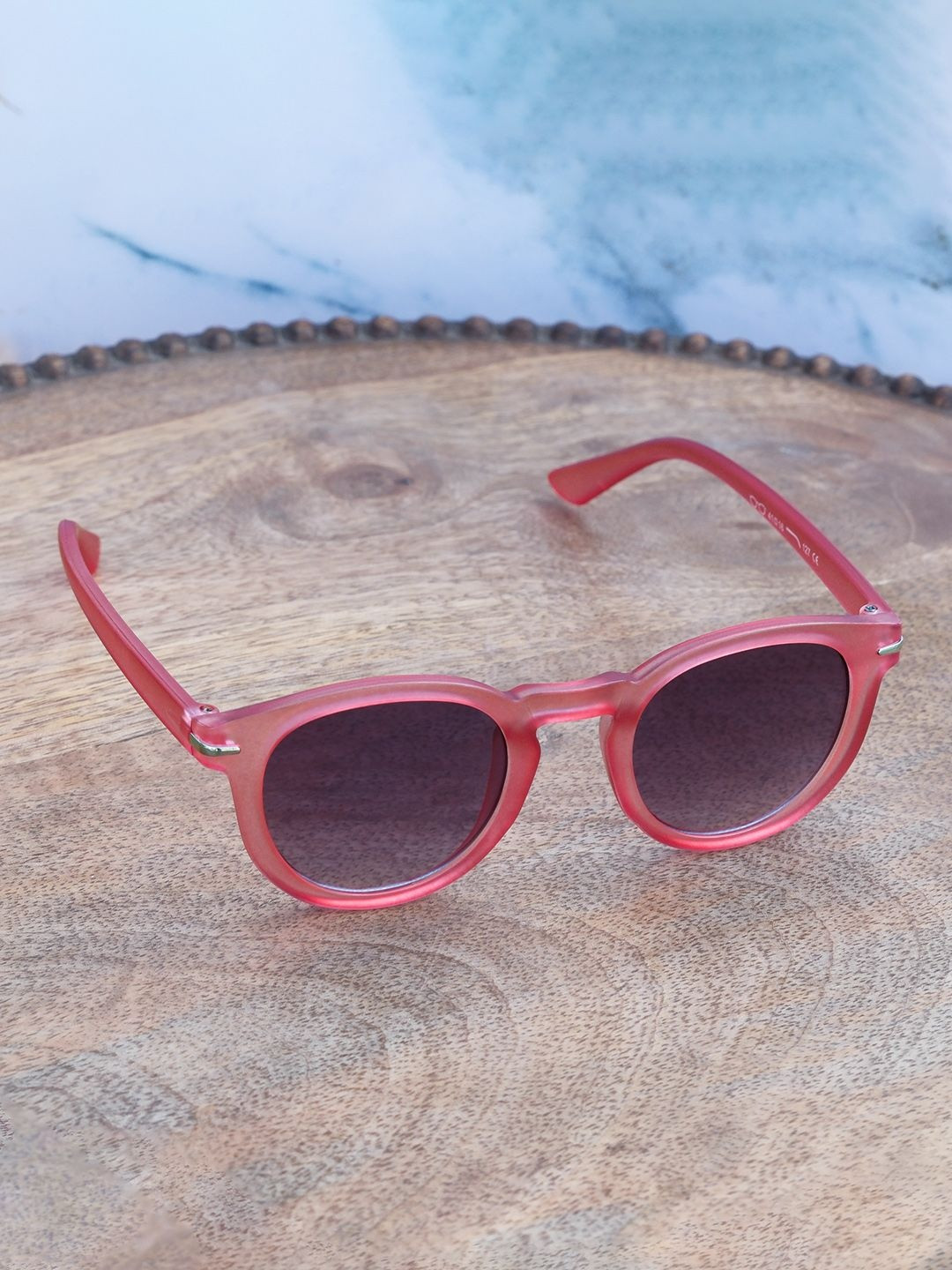 DukieKooky Unisex Kids Black Lens & Red Round Sunglasses with