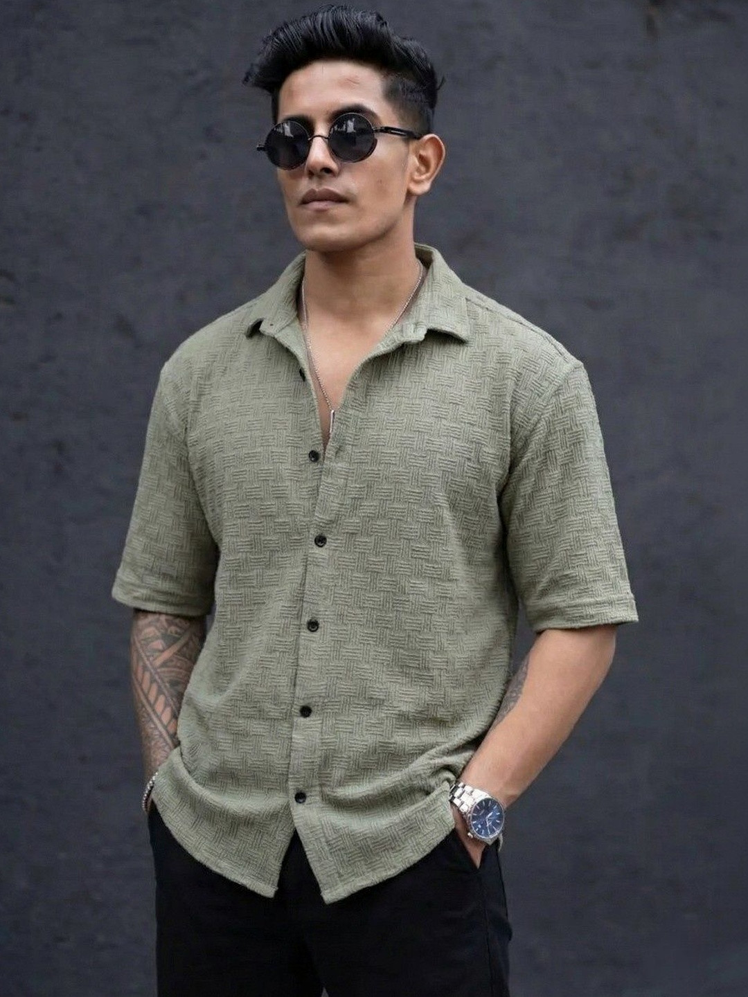 OQUENT Men Standard Casual Shirt