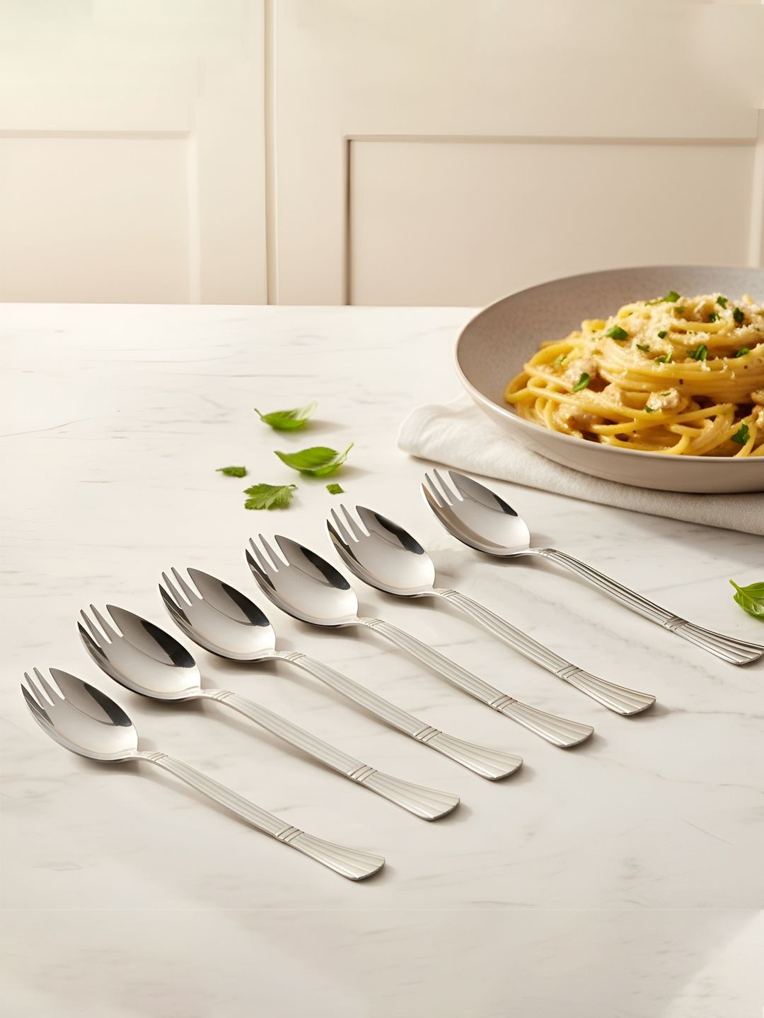 Parage 6 Pcs Stainless Steel Spork Set 16 cm