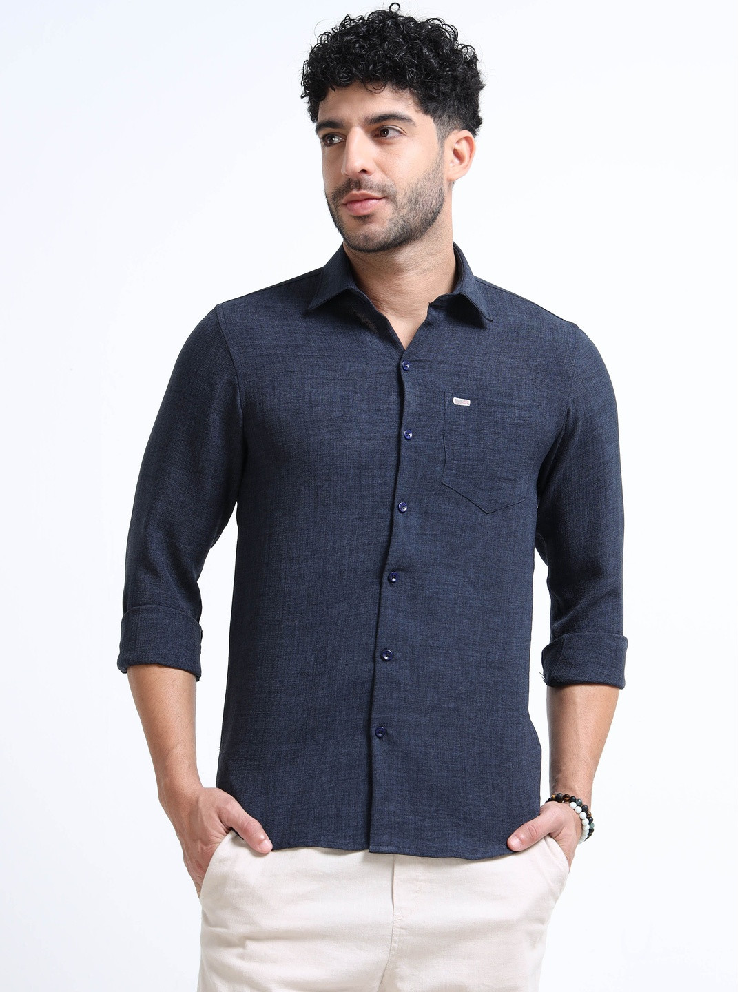 U.S. PITCHERS Men Modern Slim Fit Casual Shirt