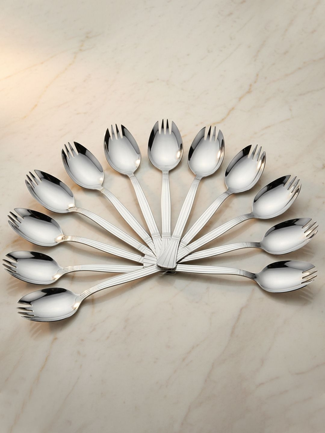 Parage 12 Pcs Stainless Steel Spork Set 16 cm
