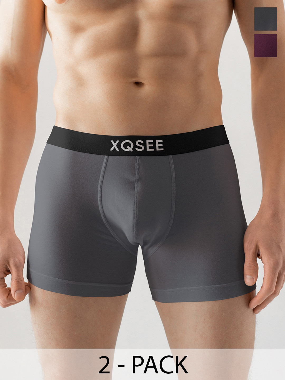 XQSEE Men Pack Of 3 Mid -Rise Short Trunk