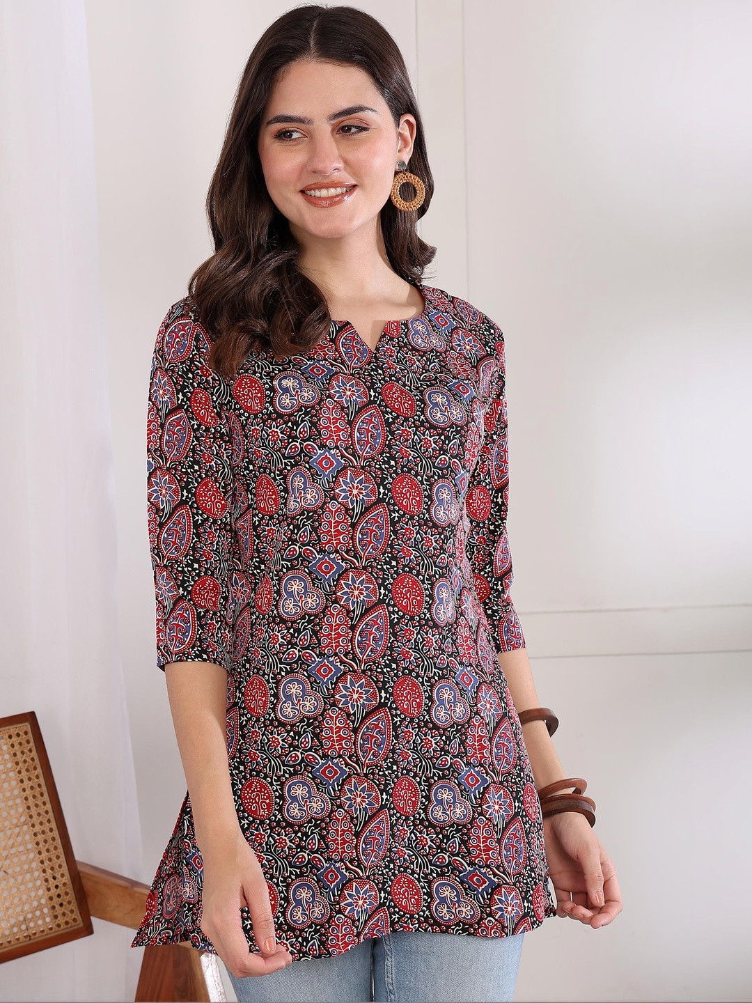 JANKHI Pack Of 2 Floral Printed Straight Kurti