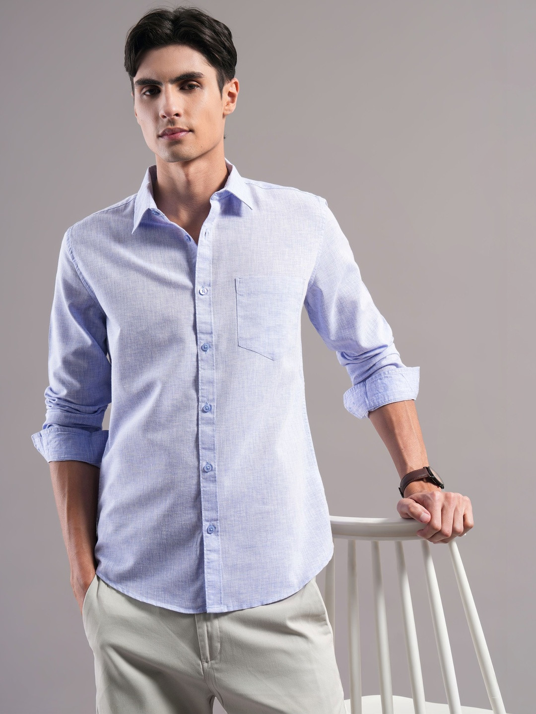 British Club Men Smart Slim Fit Casual Shirt