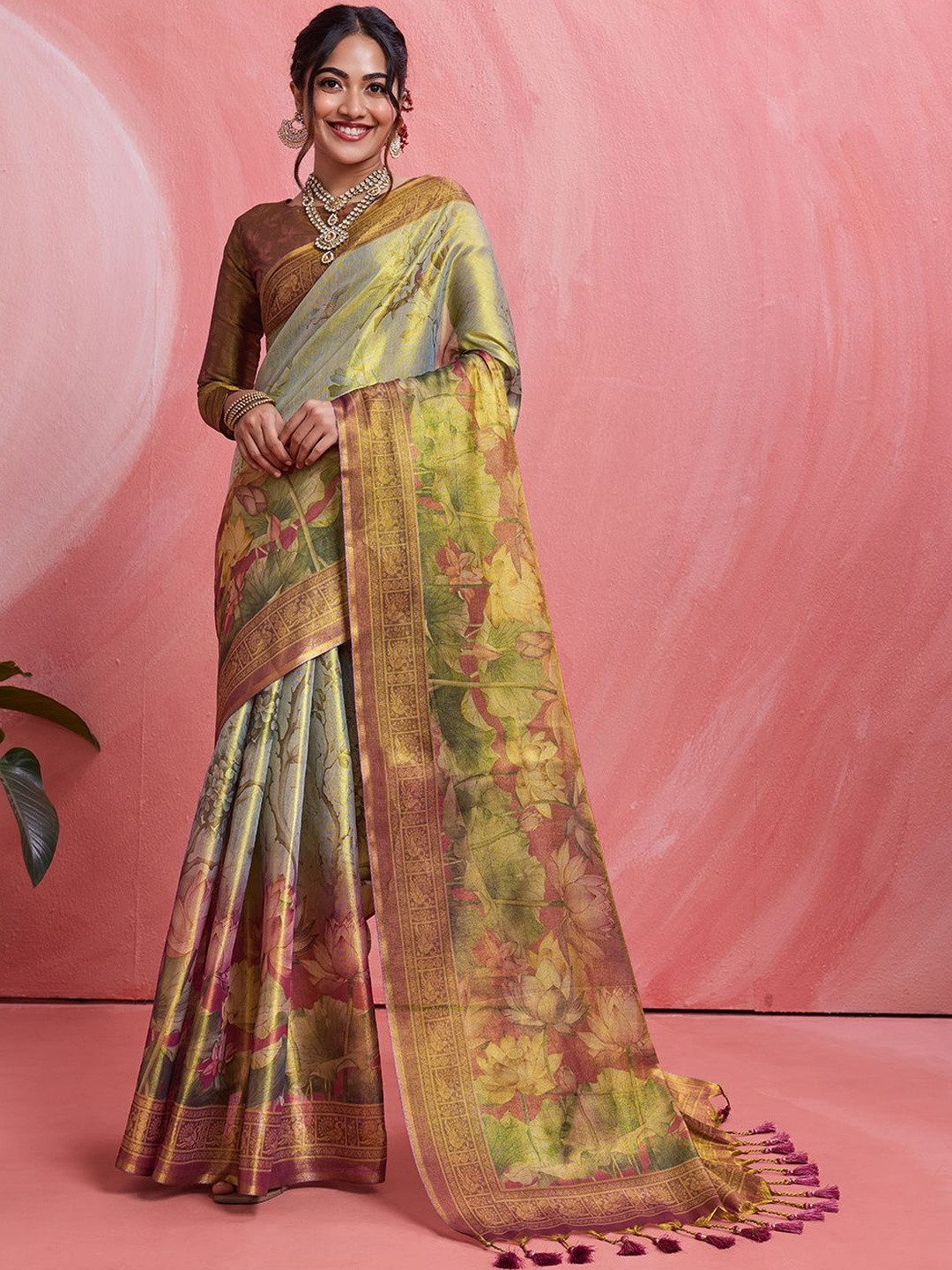 BFM Floral Tissue Designer Banarasi Saree