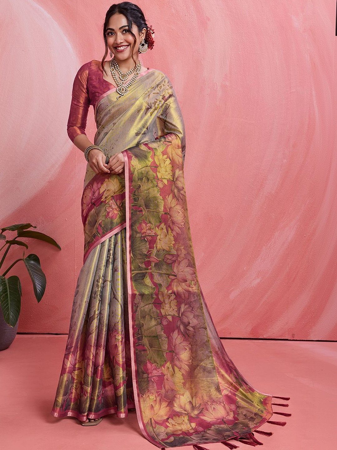 BFM Floral Tissue Designer Banarasi Saree