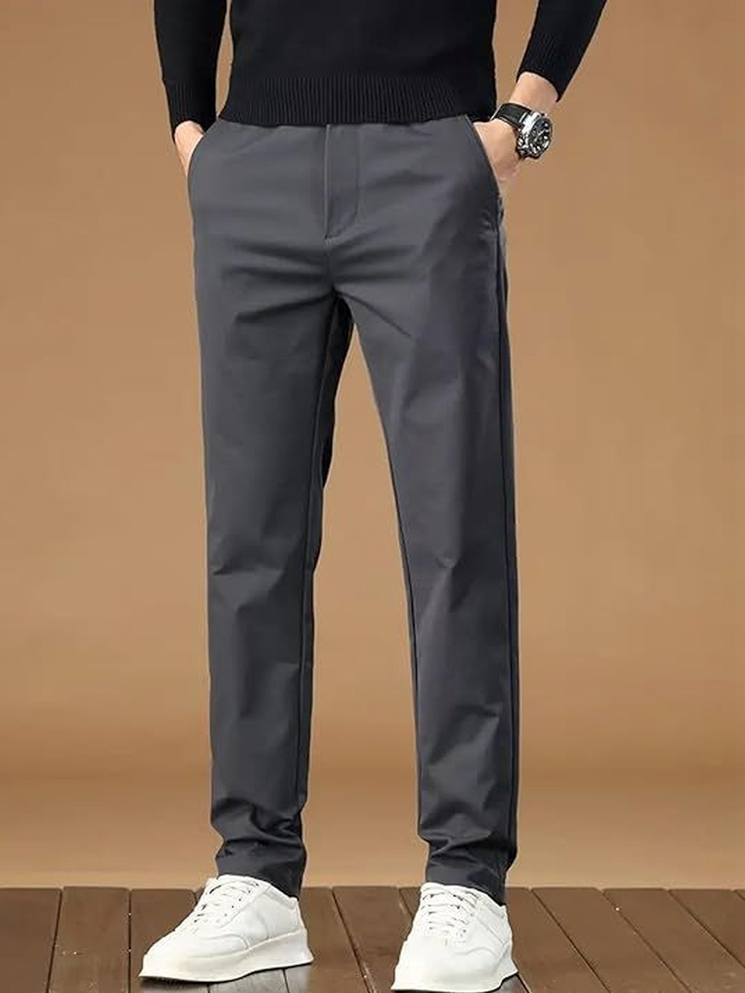 R.Code by The Roadster Life Co. Men High-Rise Trousers