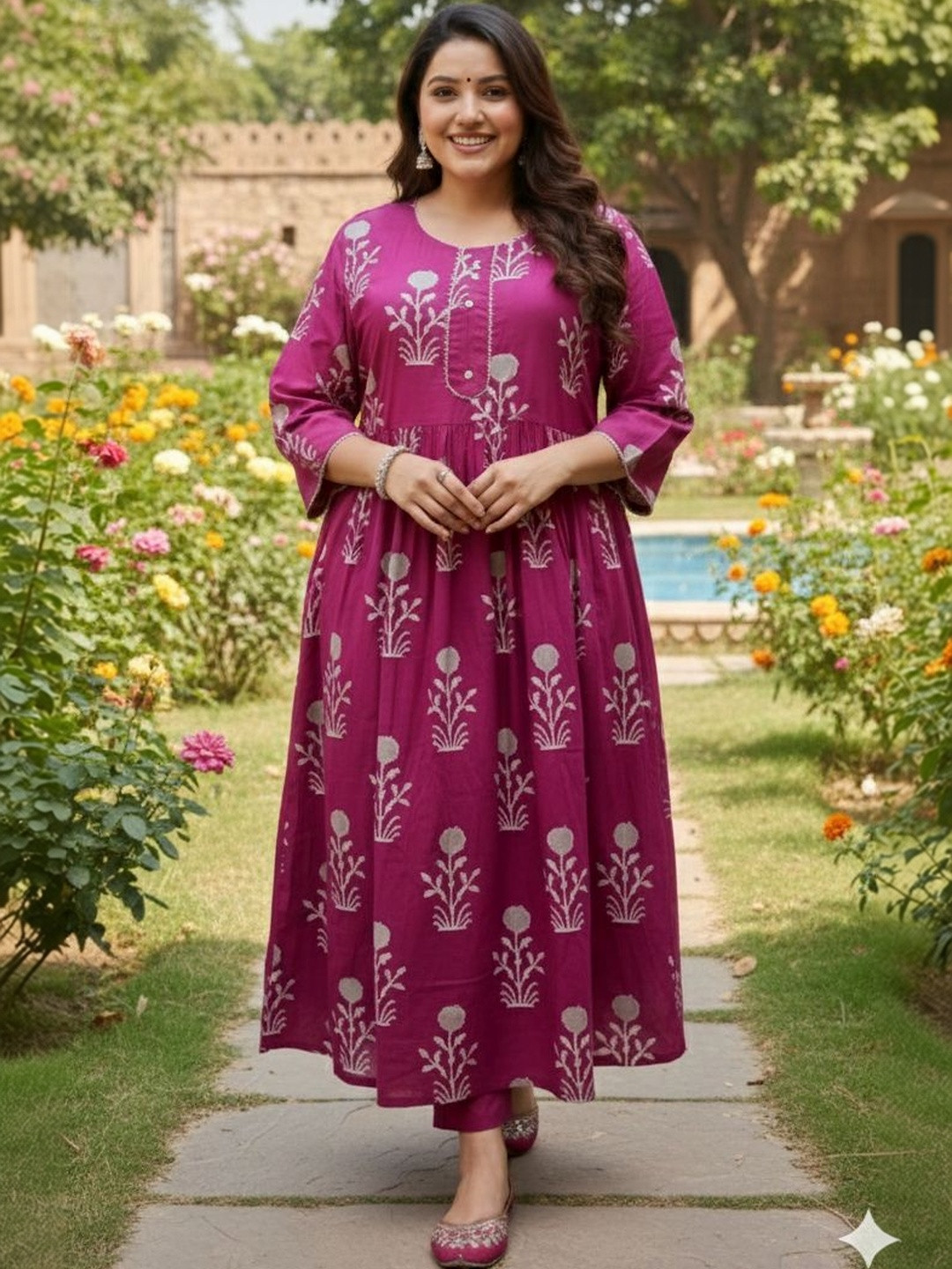LUXEBYFLAVIA Floral Print A-Line Maxi Dress