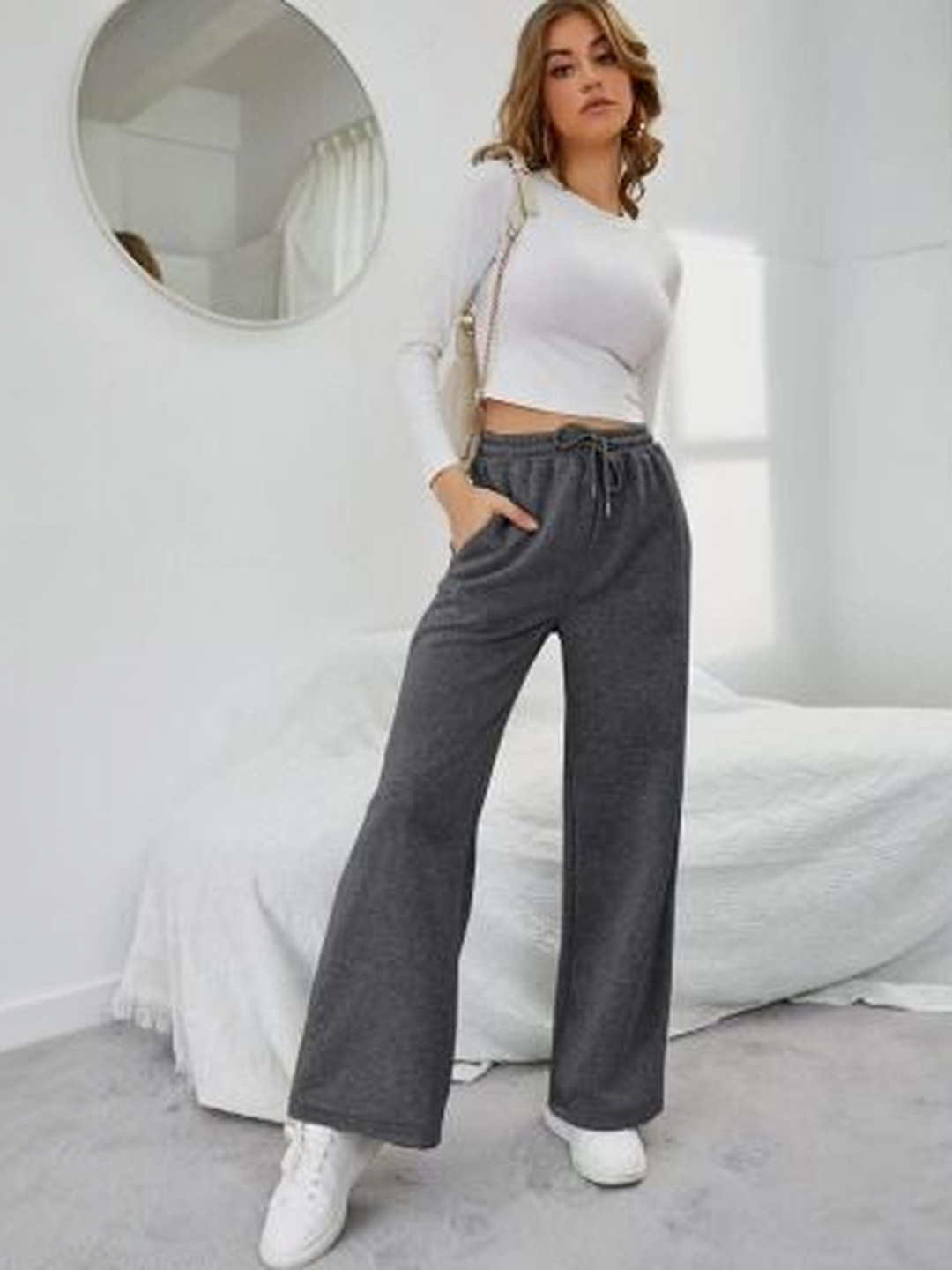 Jyoti Collection Women Loose Fit High-Rise Trousers