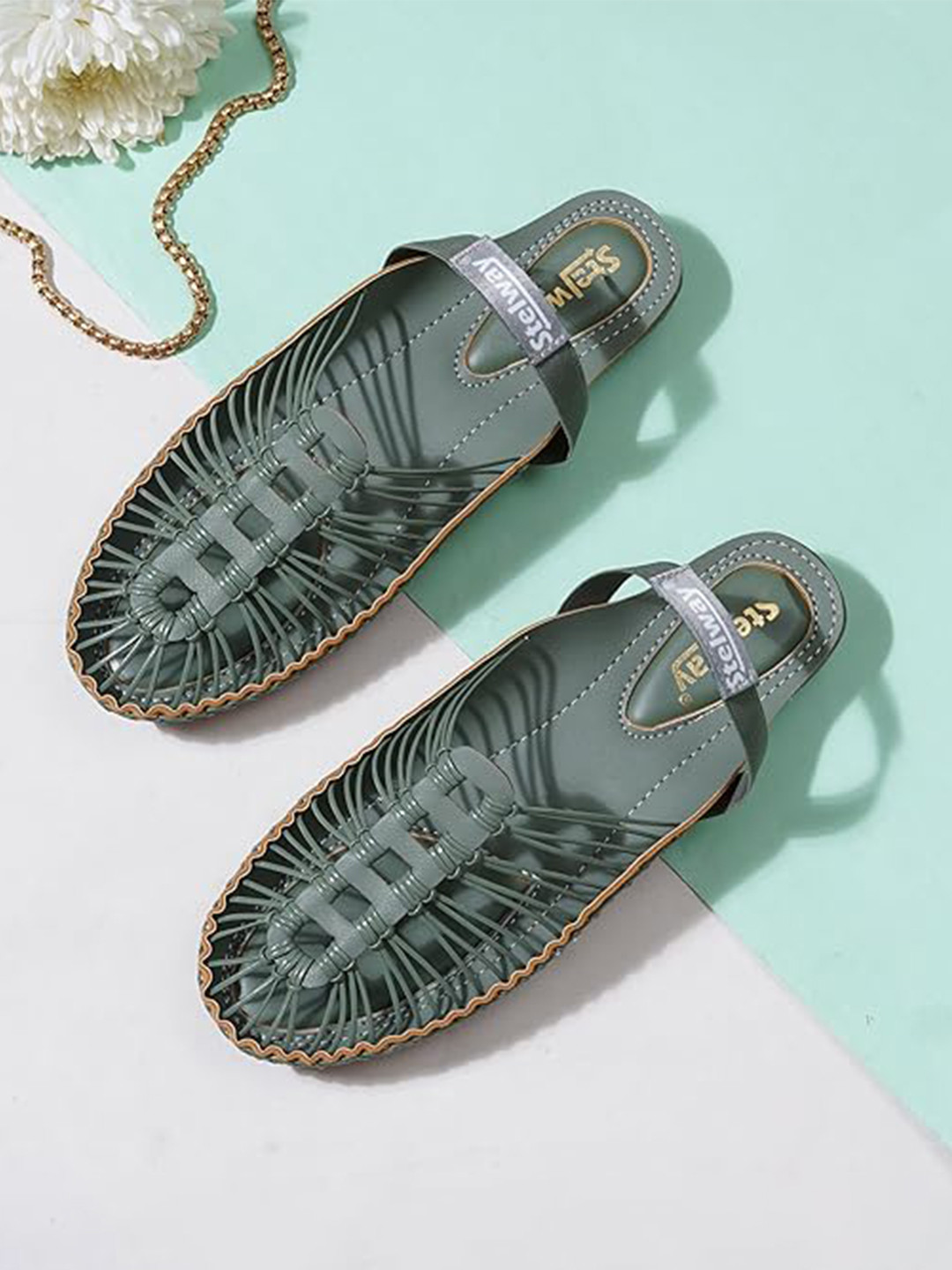 STELWAY Women Green Sandals
