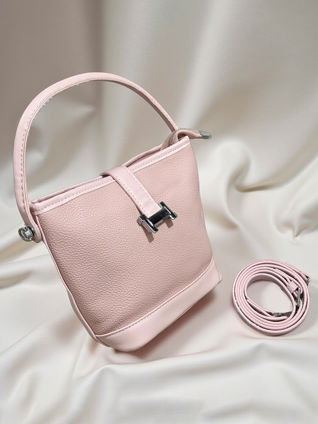 GLOSSY Textured PU Structured Handheld Bag
