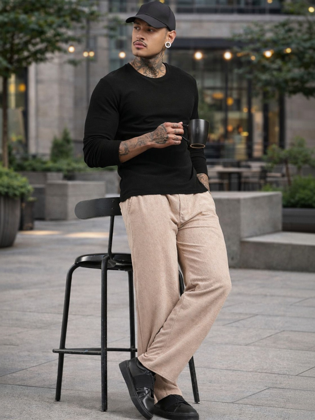 SWADESI STUFF Men Cotton Mid-Rise Track Pants
