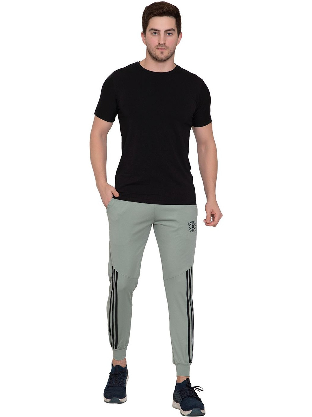 9LKHA Men Printed Mid Rise Joggers