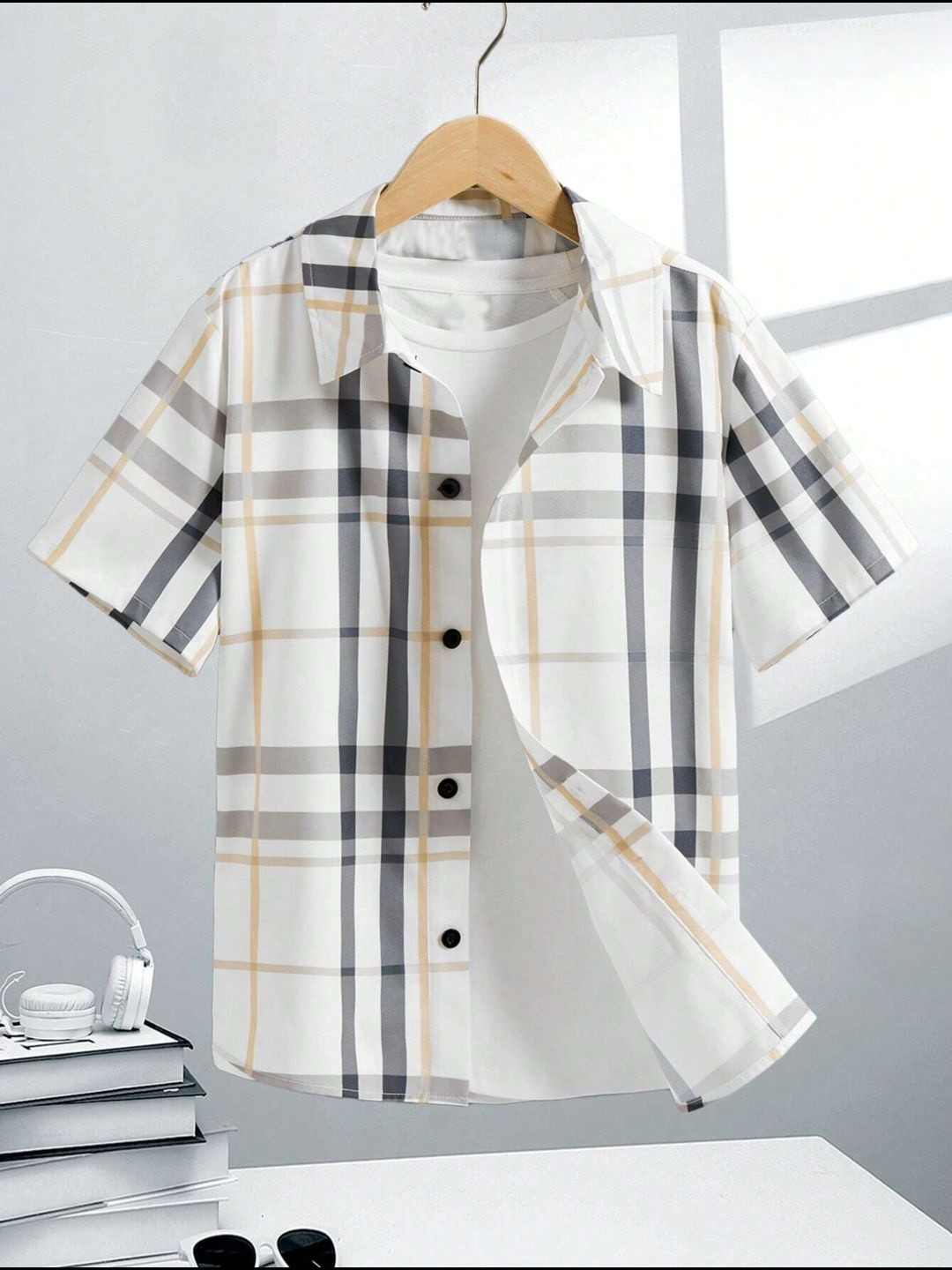 TIOR Boys Checked Casual Shirt