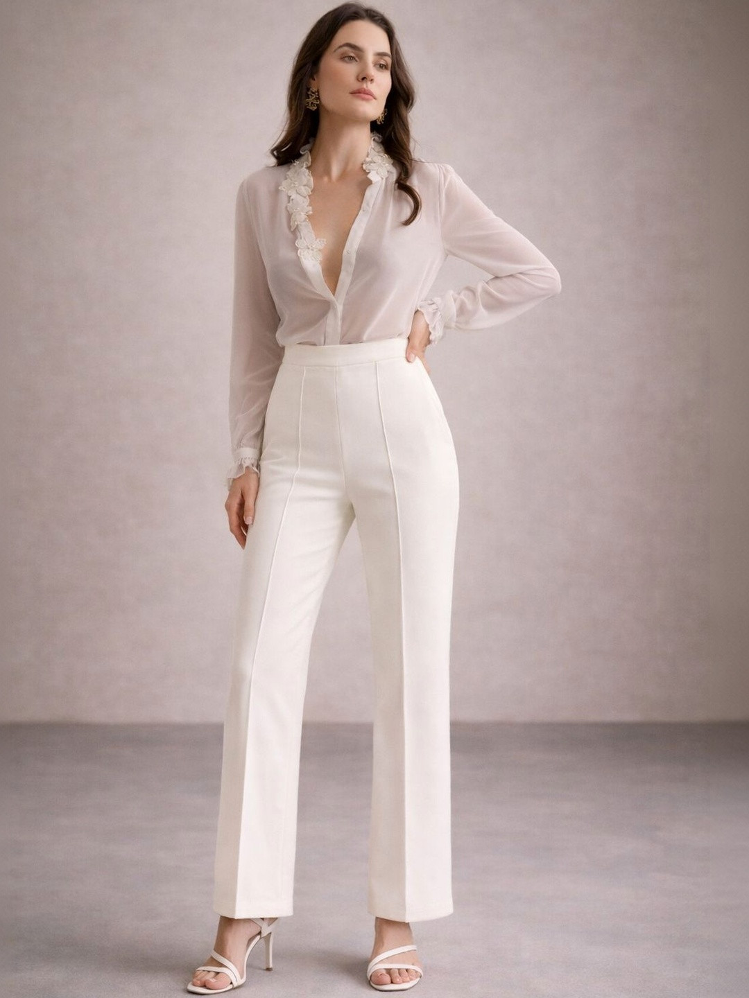 JAMES&GEORGE Women Relaxed Easy Wash Trousers