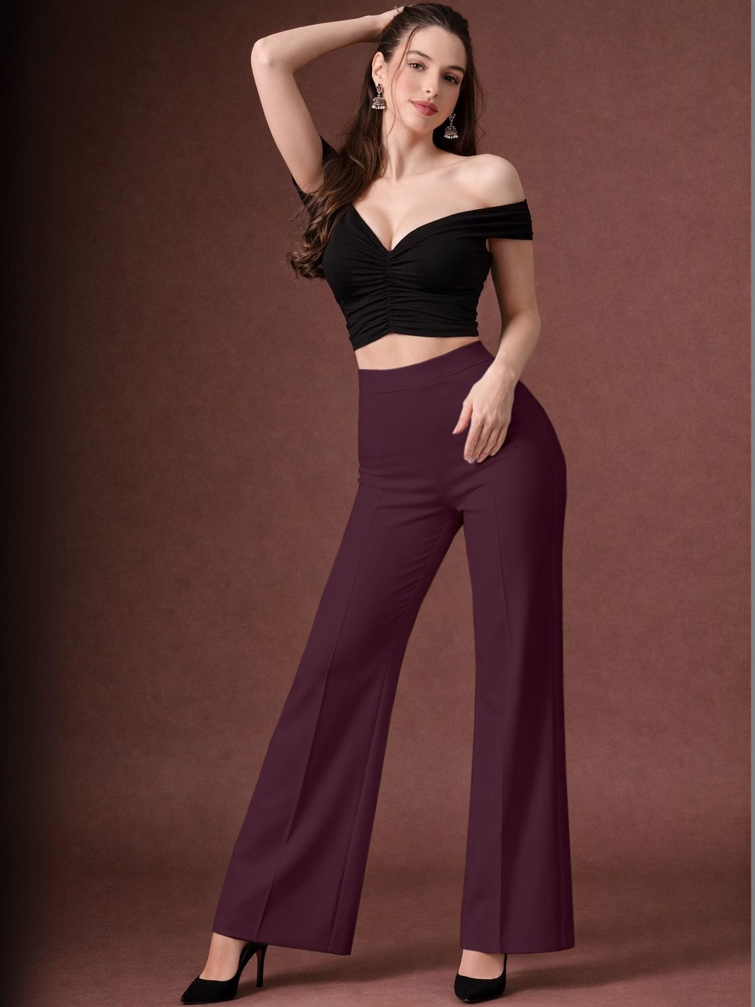 JAMES&GEORGE Women Relaxed Easy Wash Trousers