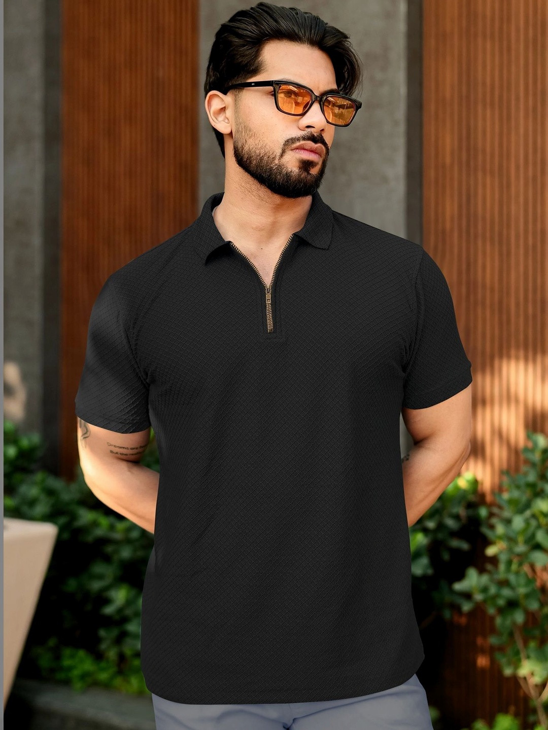 KAJARU Men Polo Collar T-shirt