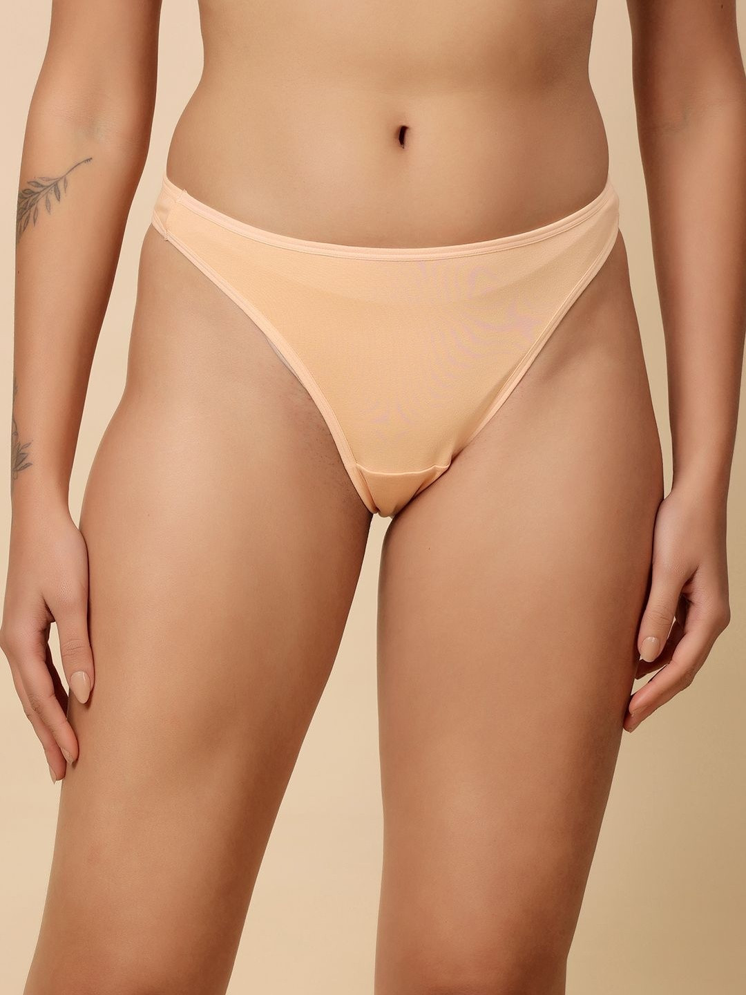 Louis Bayrad Women Brazilian Cotton Spandex Solid High Rise Thongs